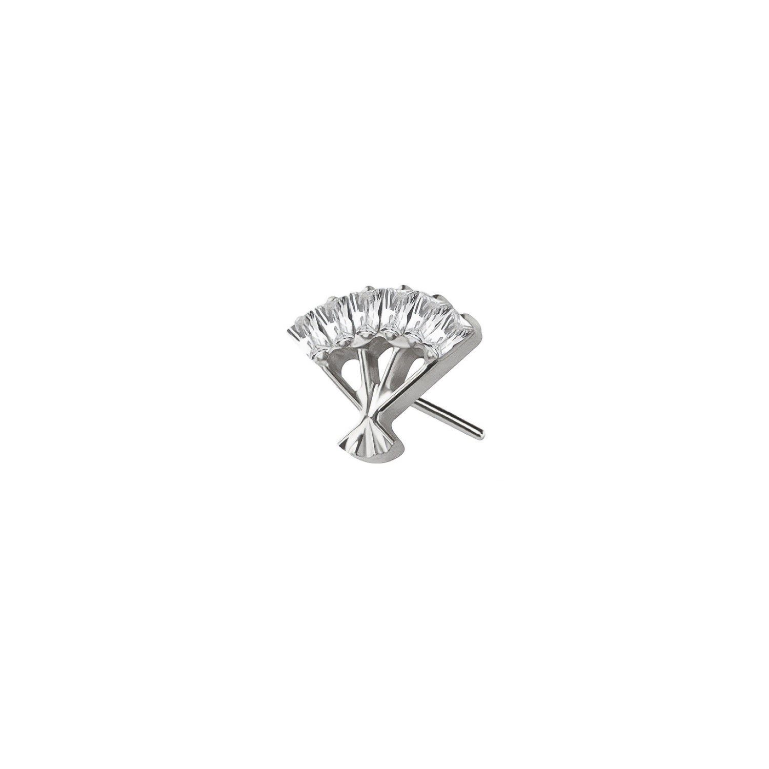 Baguette Fan Threadless Labret Earring– Titanium Implant Grade ASTM F136