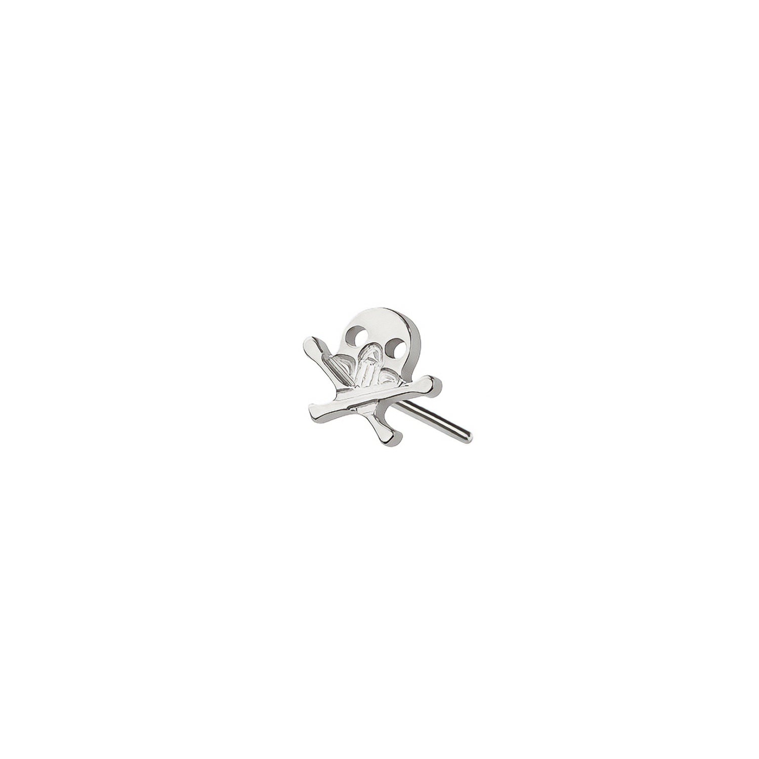 Micro Pirate Skull Threadless Labret Earring– Titanium Implant Grade ASTM F136