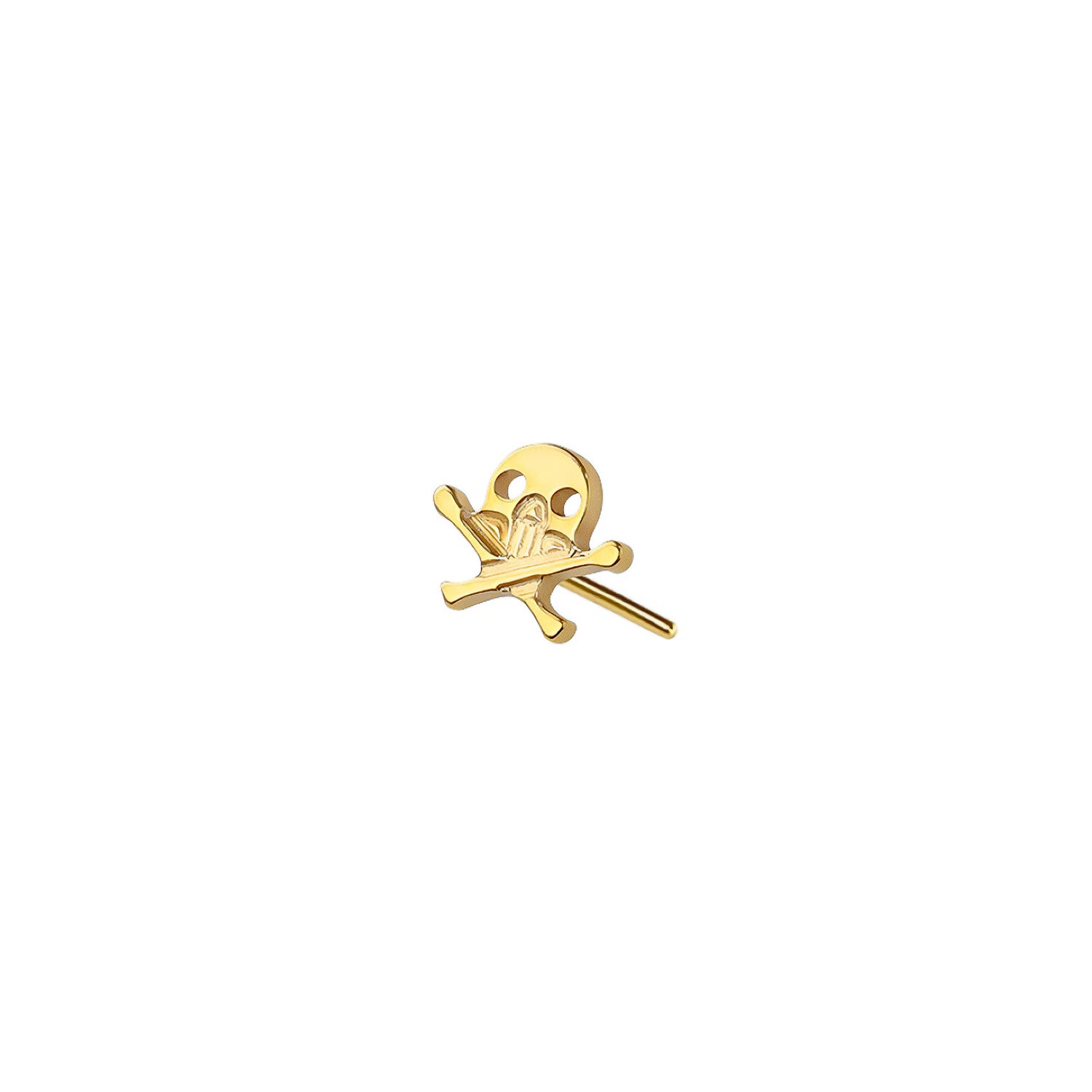 Micro Pirate Skull Threadless Labret Earring– Titanium Implant Grade ASTM F136
