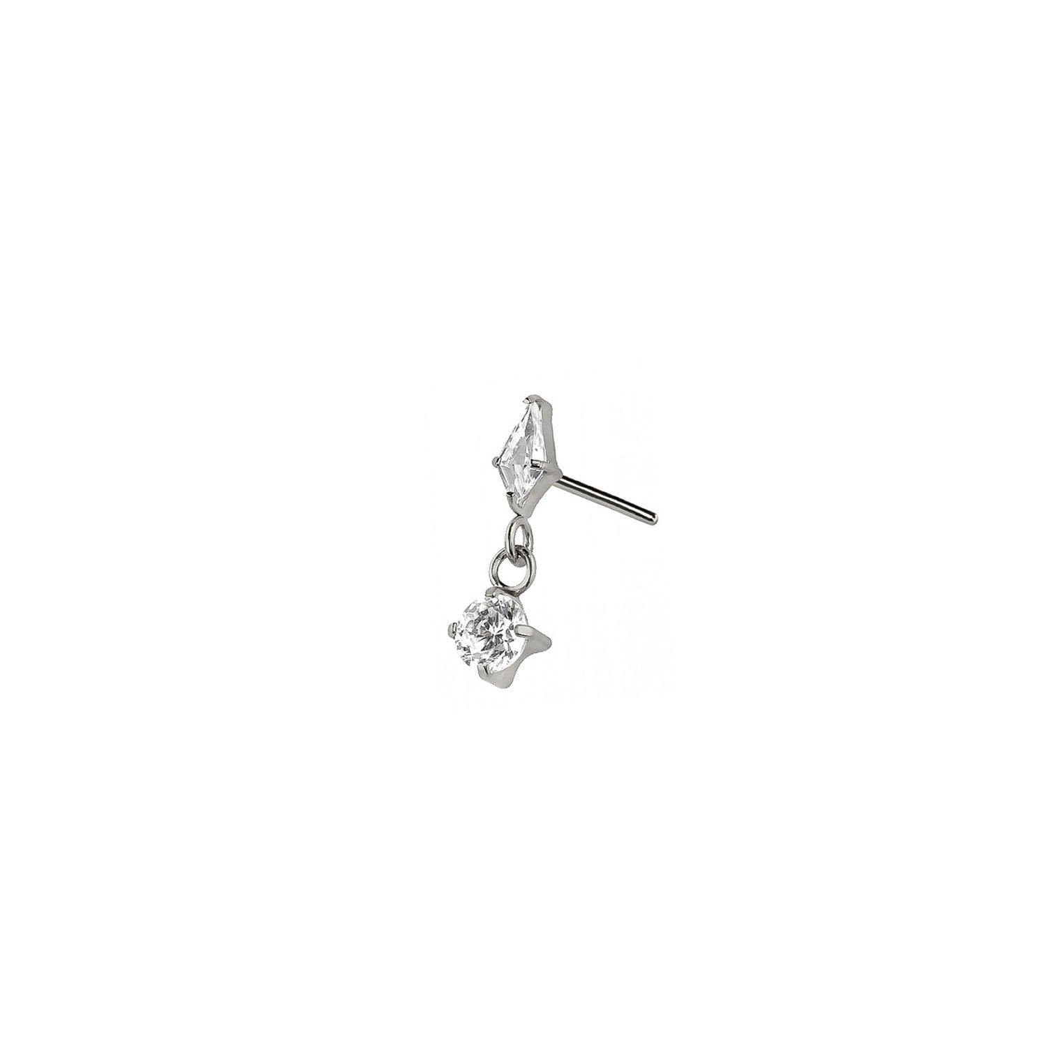 Micro Kite Dangle Threadless Labret Earring– Titanium Implant Grade ASTM F136