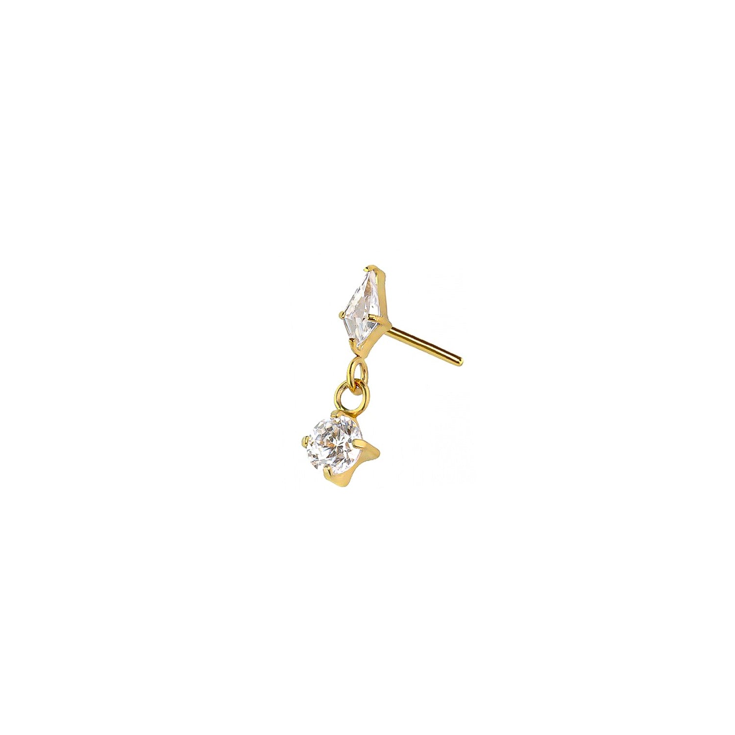 Micro Kite Dangle Threadless Labret Earring– Titanium Implant Grade ASTM F136