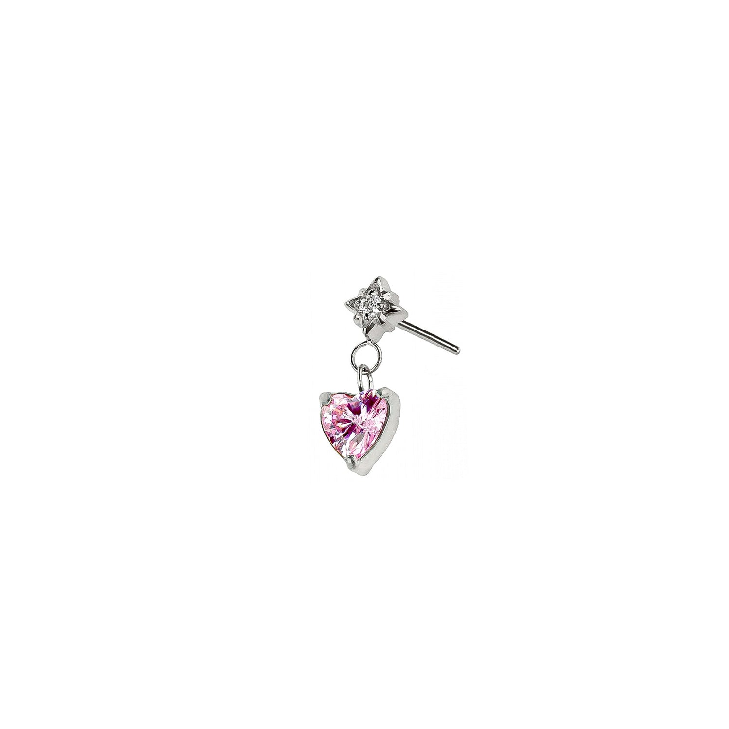 Micro Heart Threadless Labret Earring– Titanium Implant Grade ASTM F136