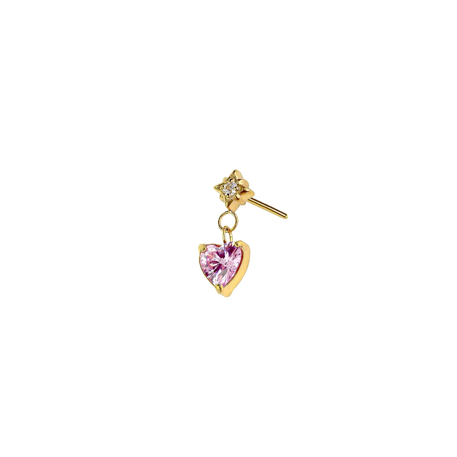 Micro Heart Threadless Labret Earring– Titanium Implant Grade ASTM F136