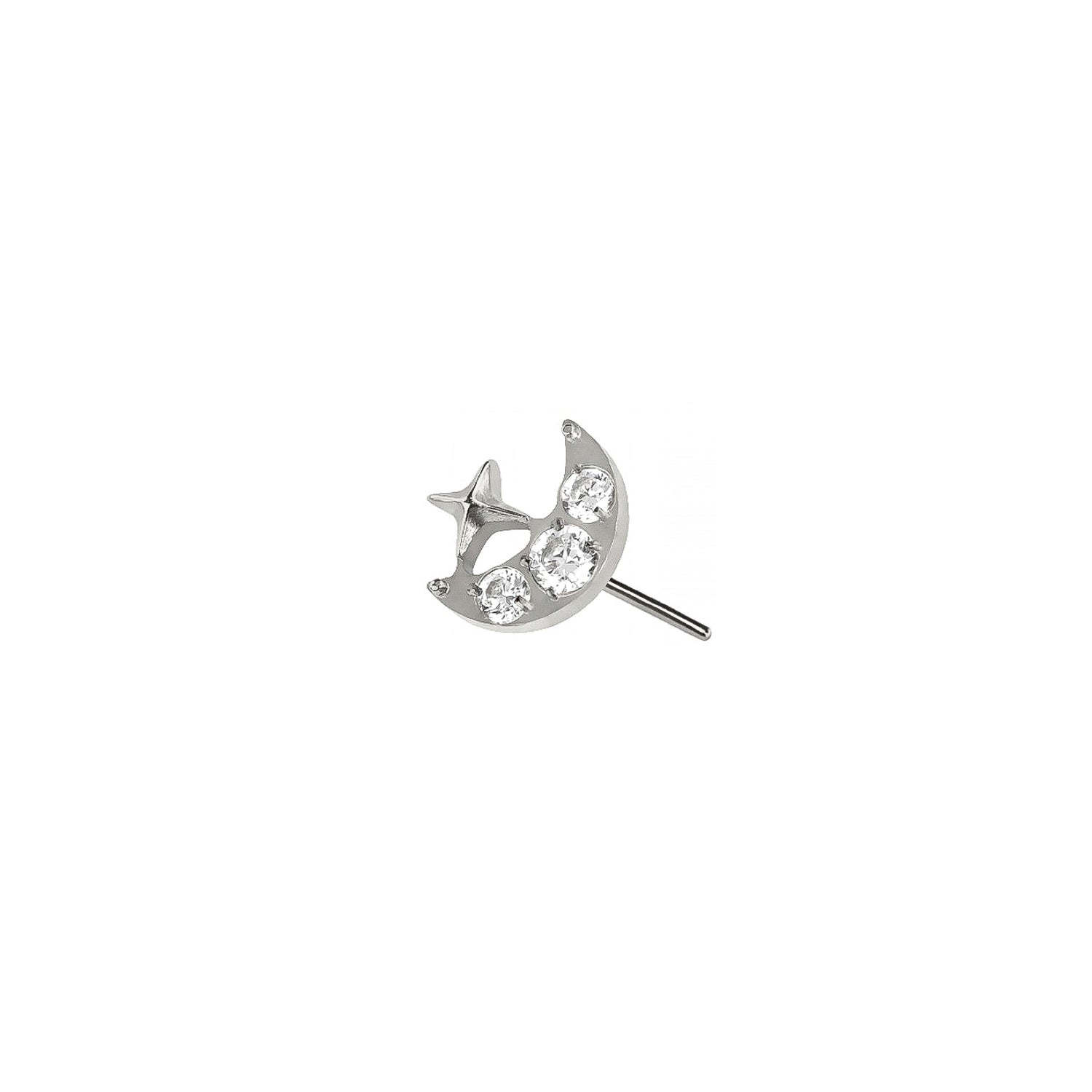 Micro Moon & Star Threadless Labret Earring– Titanium Implant Grade ASTM F136