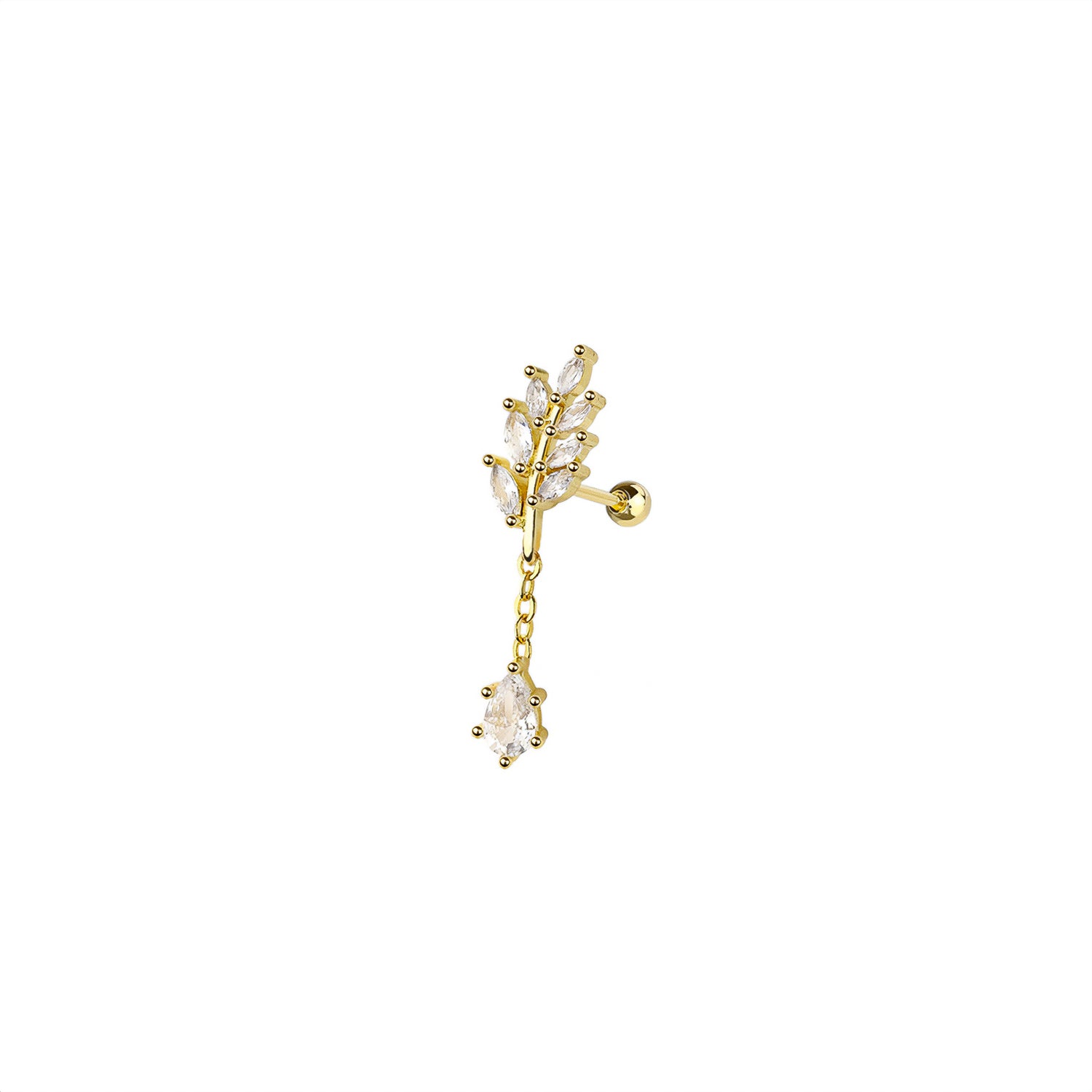 Leaf Cartilage Barbell Earring