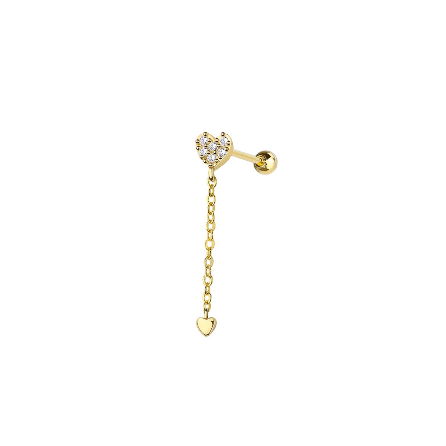 Heart Cartilage Barbell Earring