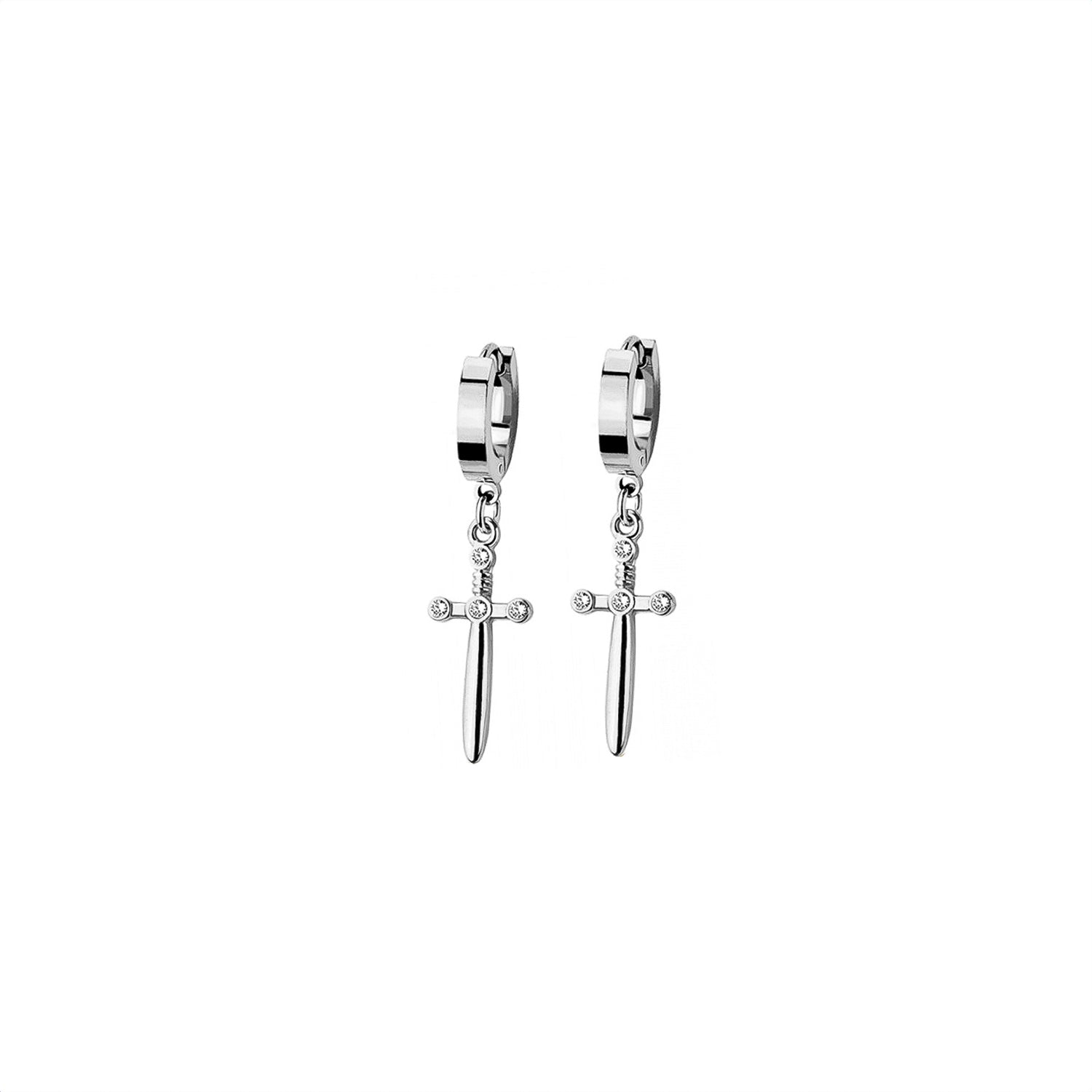 Dagger Huggie Hoop Earrings