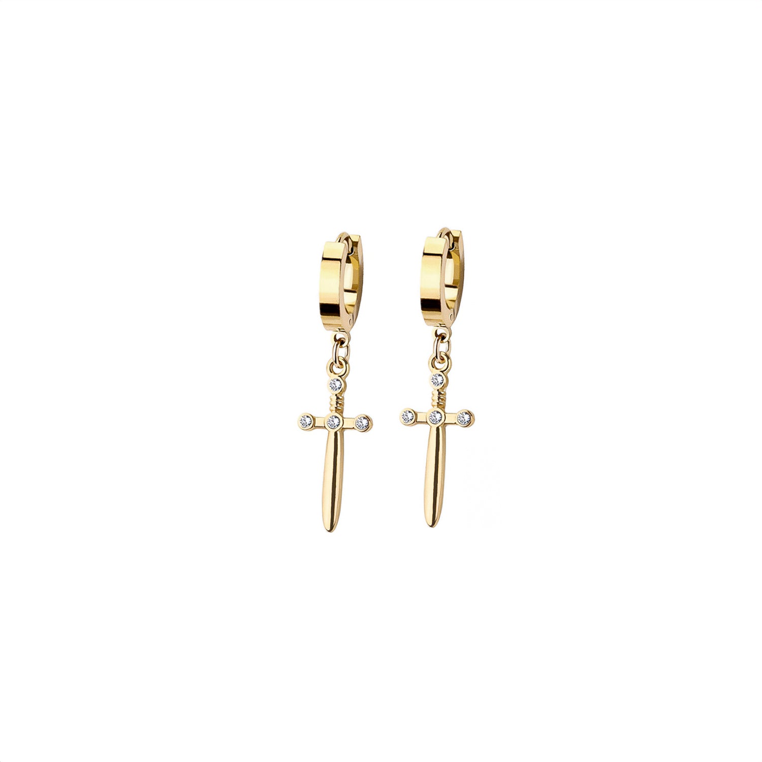 Dagger Huggie Hoop Earrings