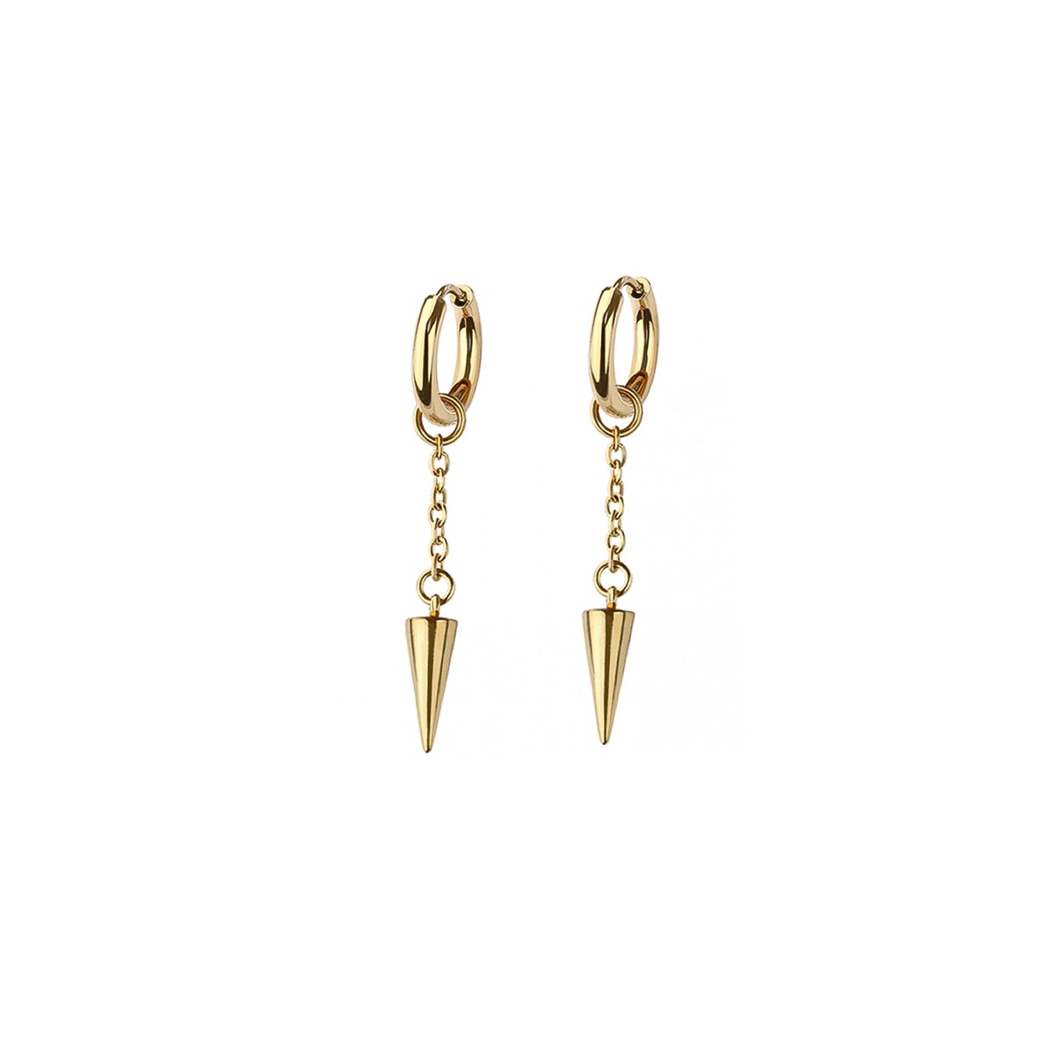 Cone Spike Huggie Hoop Earrings