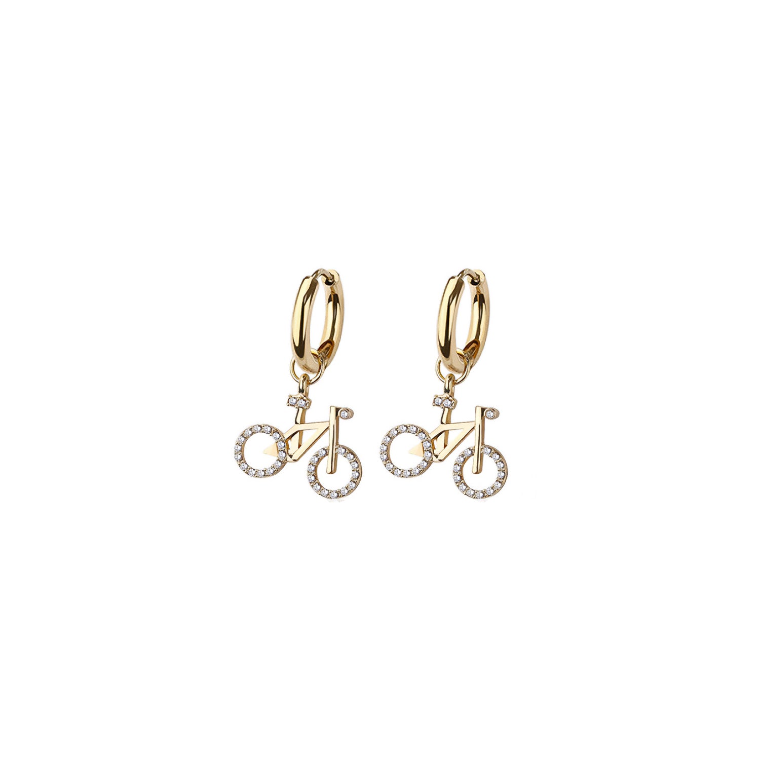 Bicycle Huggie Hoop Earrings