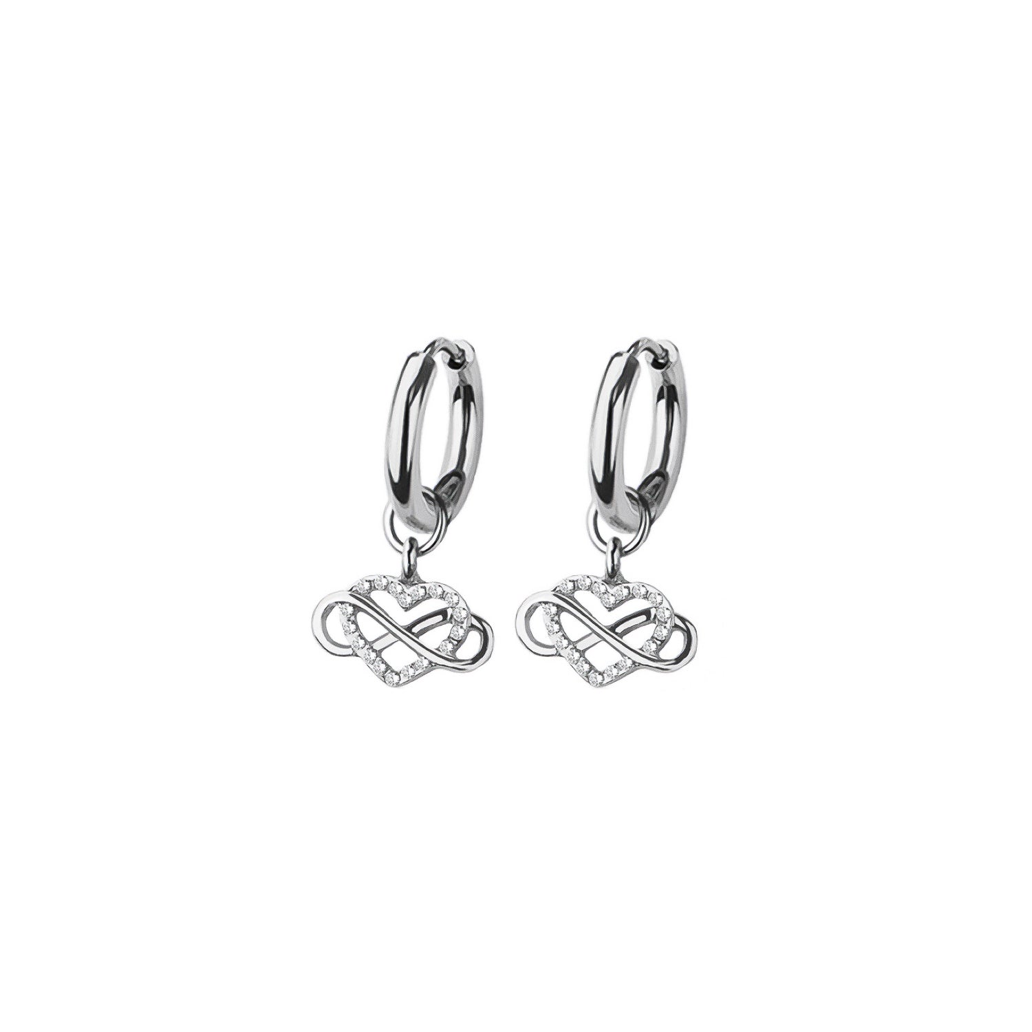 Infinite Heart Huggie Hoop Earrings