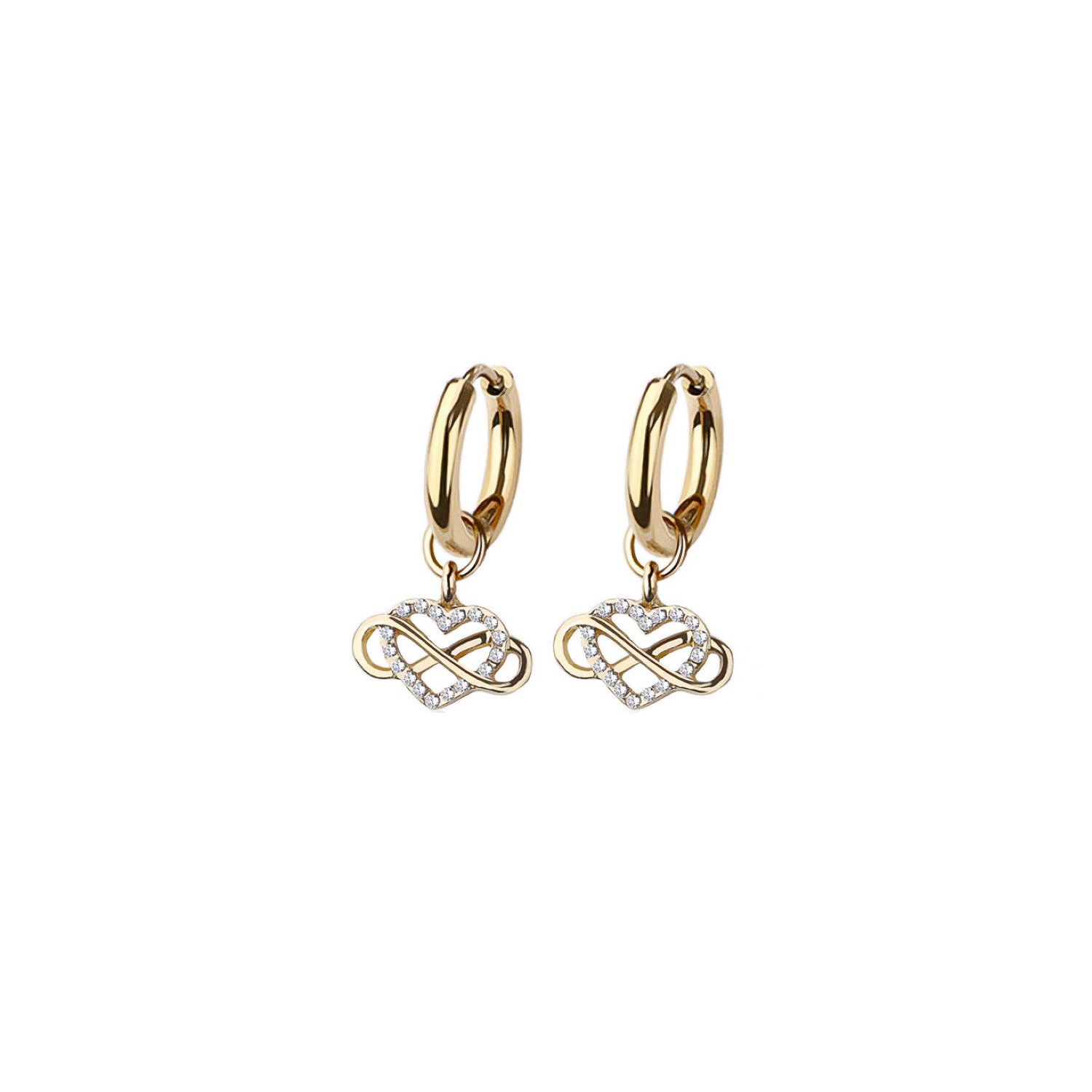 Infinite Heart Huggie Hoop Earrings