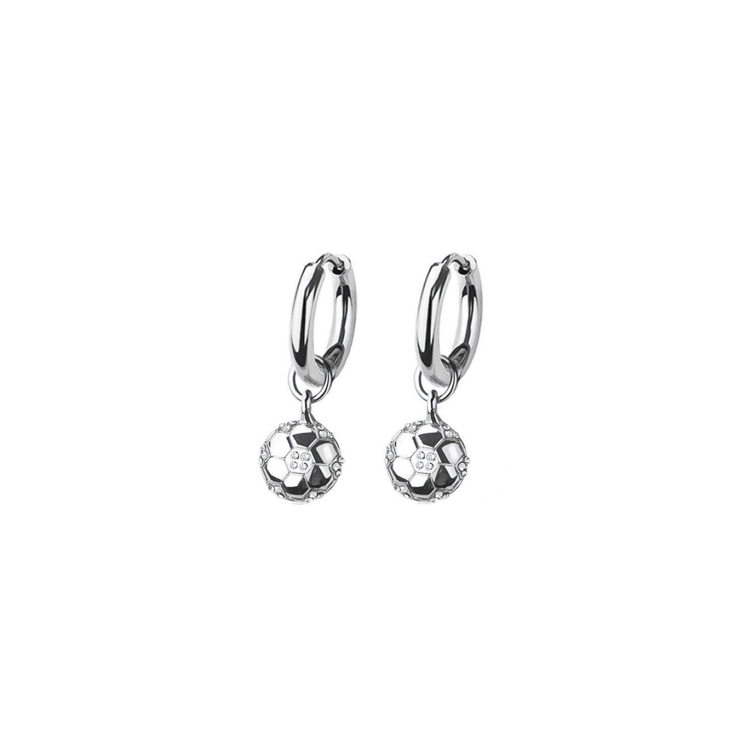 Soccer Ball Huggie Hoop Earrings