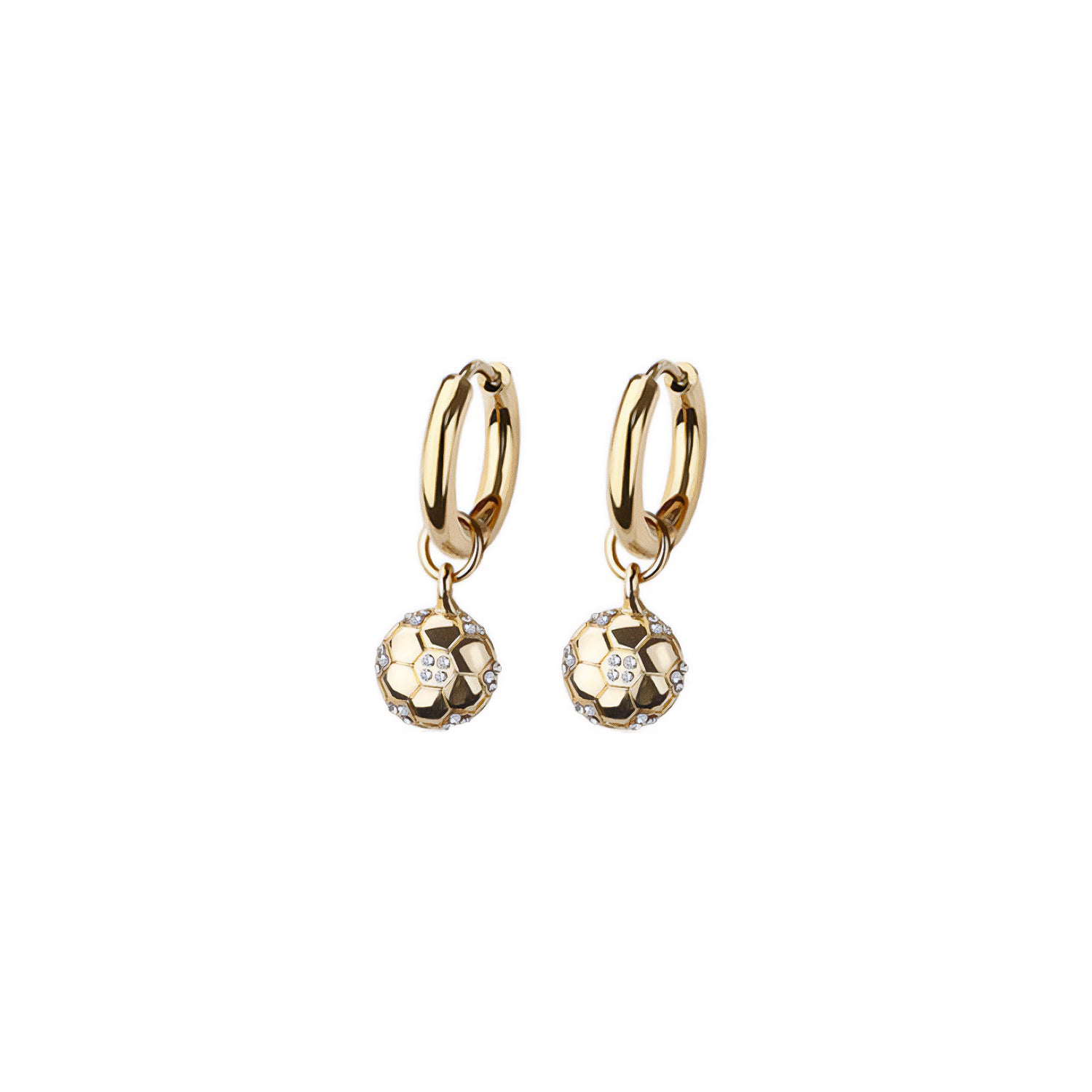 Soccer Ball Huggie Hoop Earrings