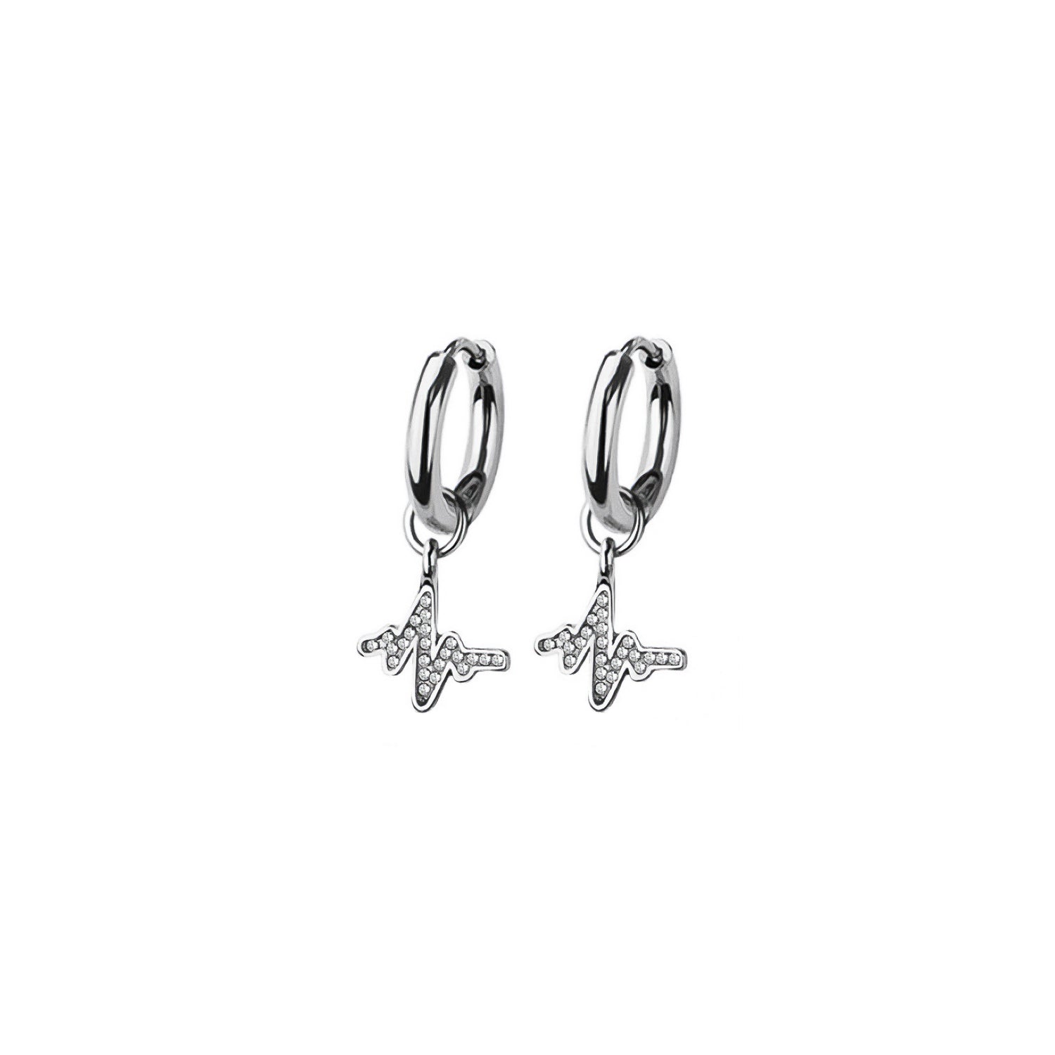 Heartbeat Pulse Huggie Hoop Earrings