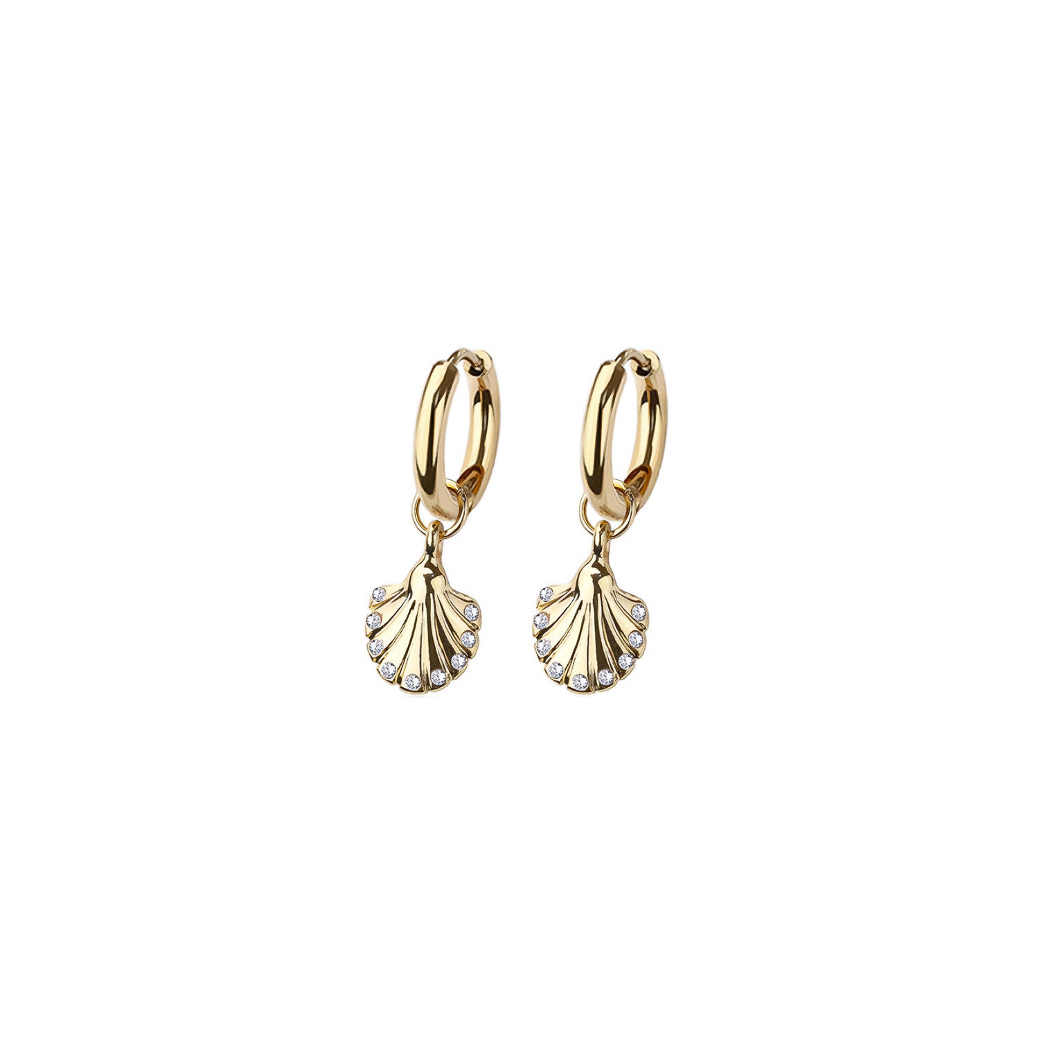 Sea Shell Huggie Hoop Earrings