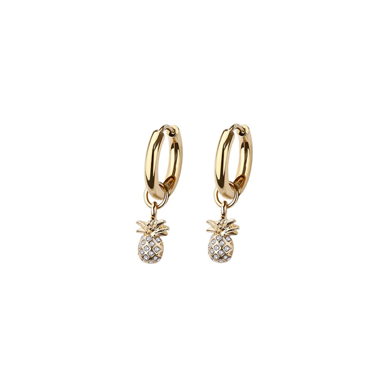 Pineapple Huggie Hoop Earrings