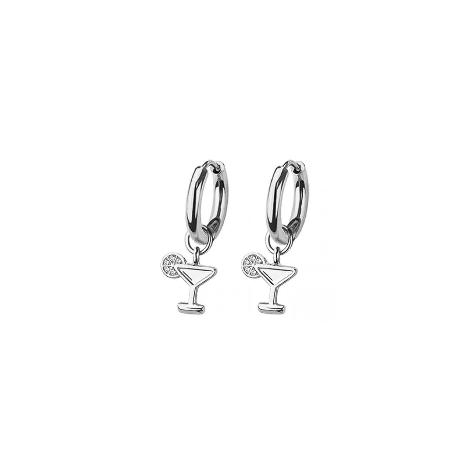 Martini Huggie Hoop Earrings