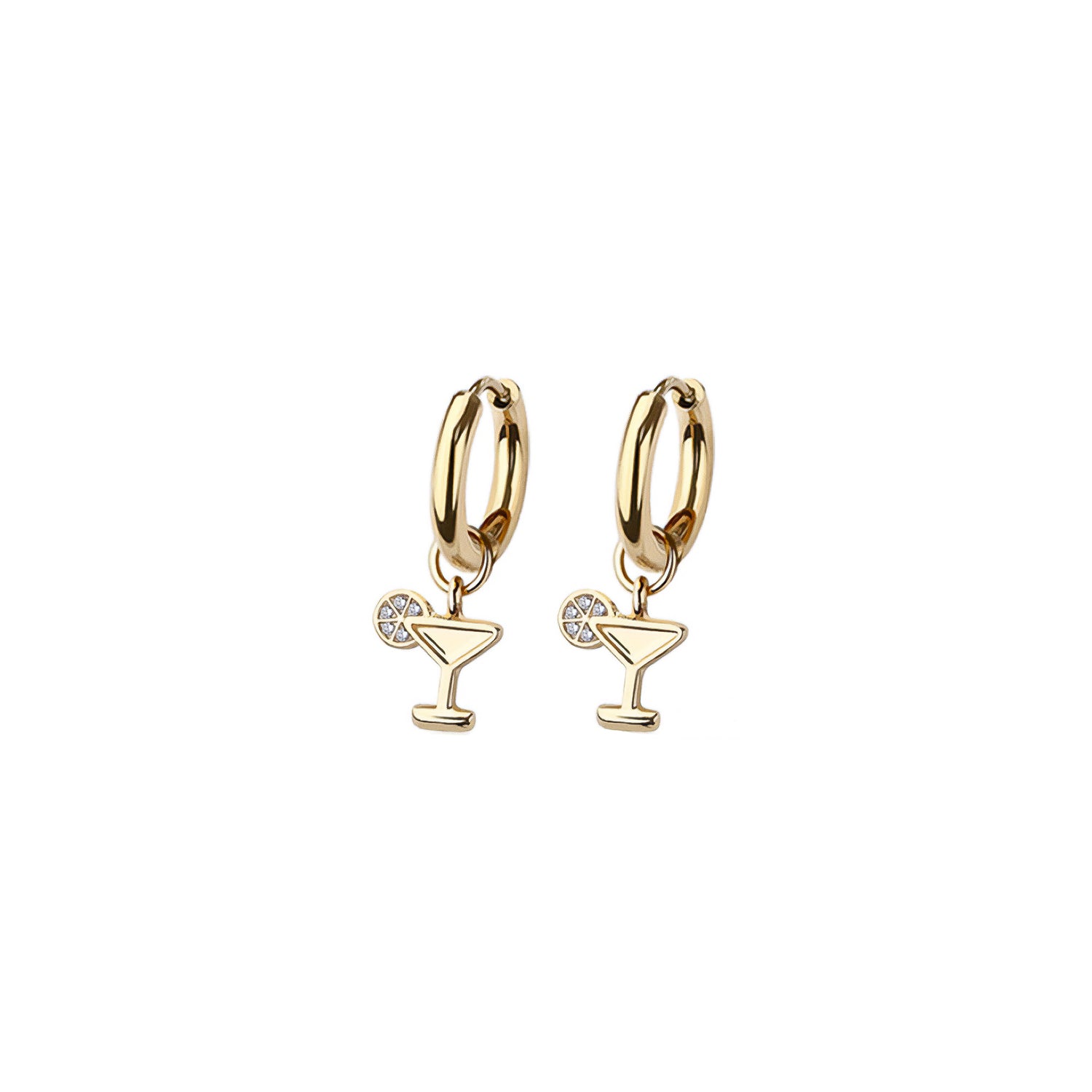 Martini Huggie Hoop Earrings