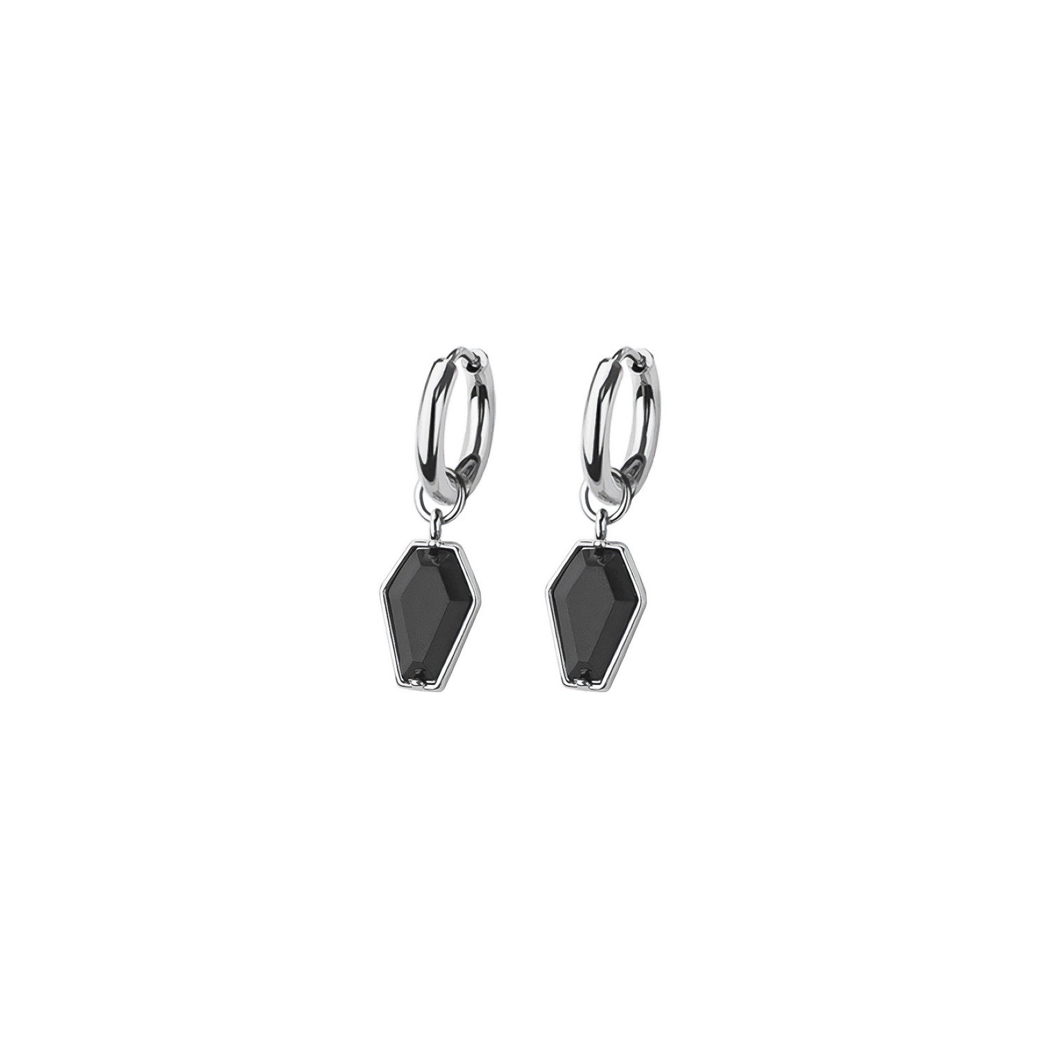 Gothic Coffin Huggie Hoop Earrings