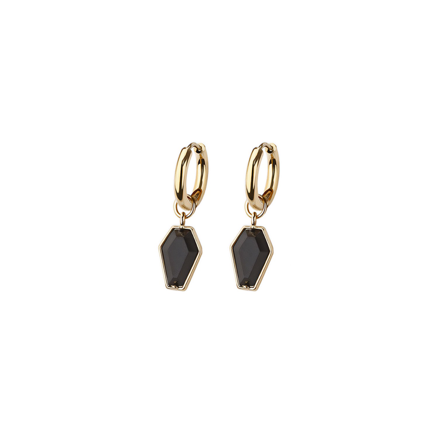 Gothic Coffin Huggie Hoop Earrings