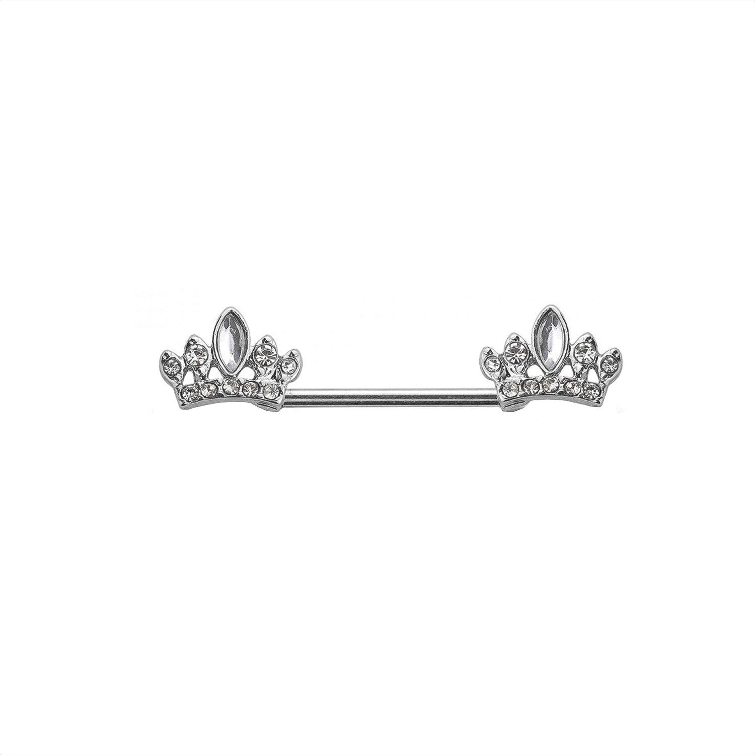 Silver Crown Nipple Ring
