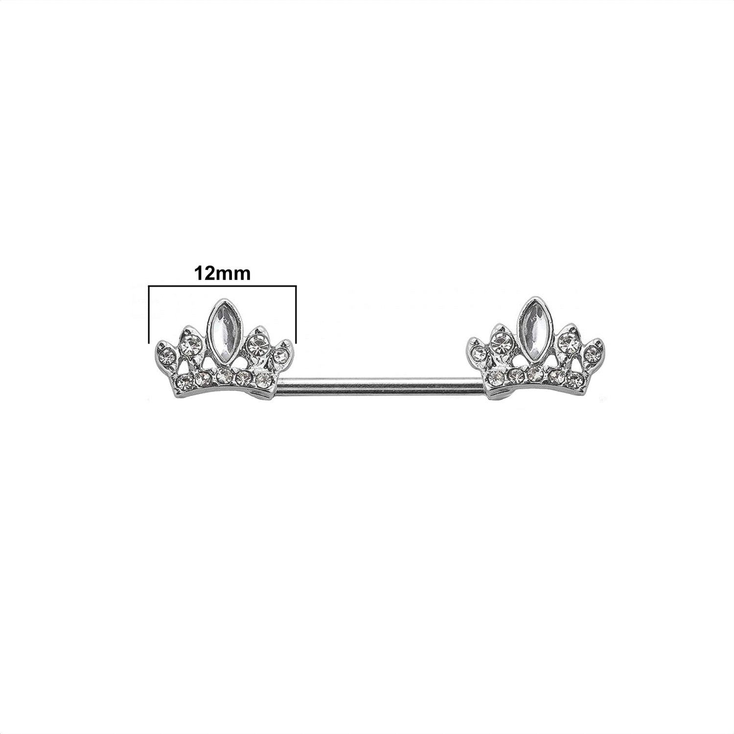 Silver Crown Nipple Ring