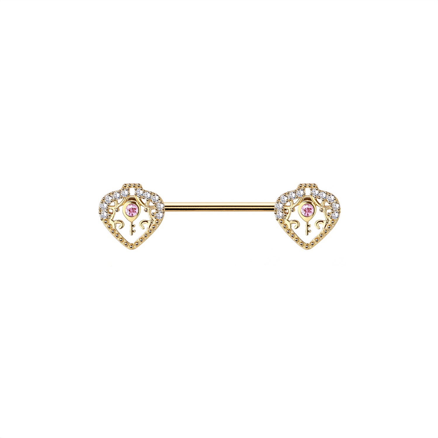 Heart Key Nipple Ring