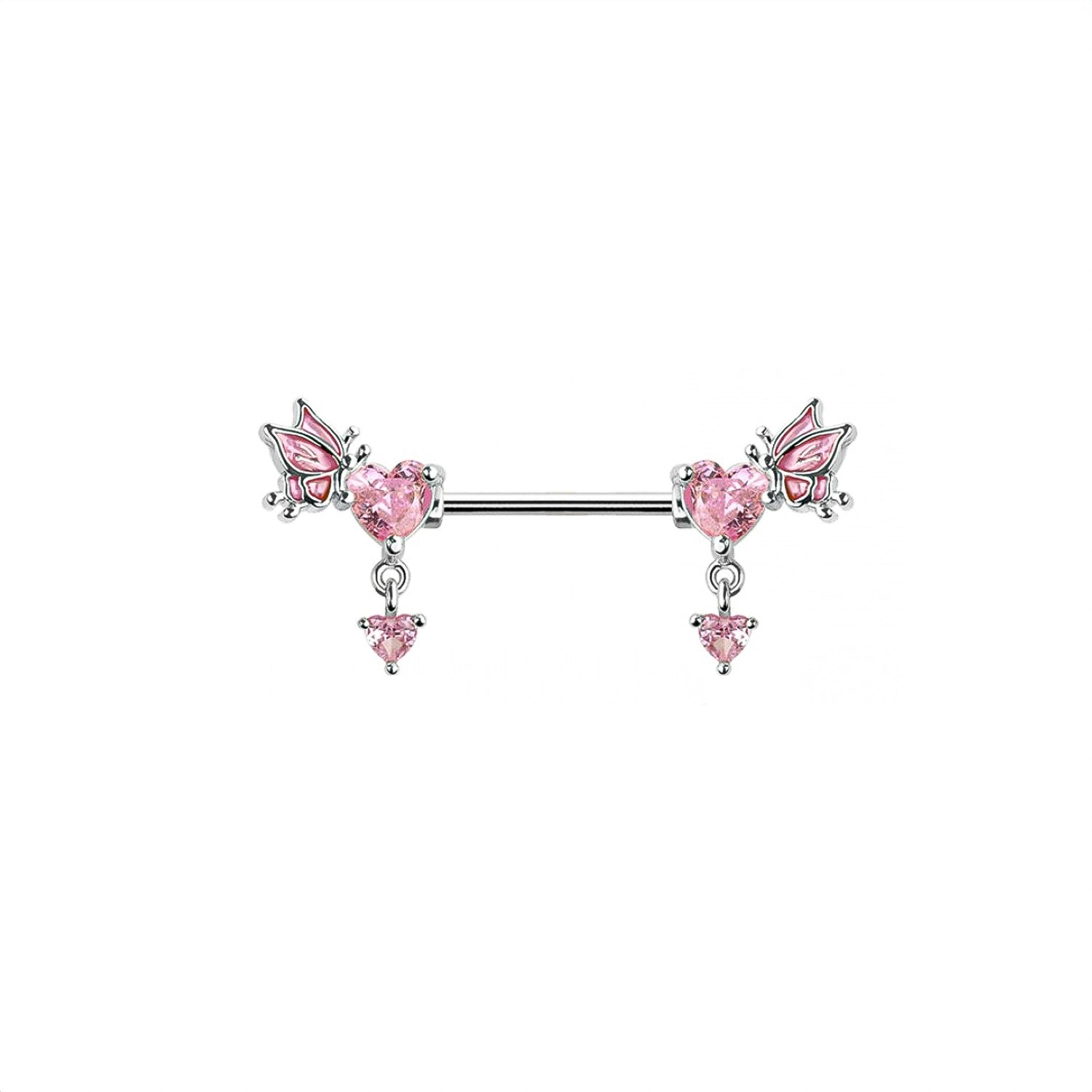 Heart Butterfly Nipple Ring