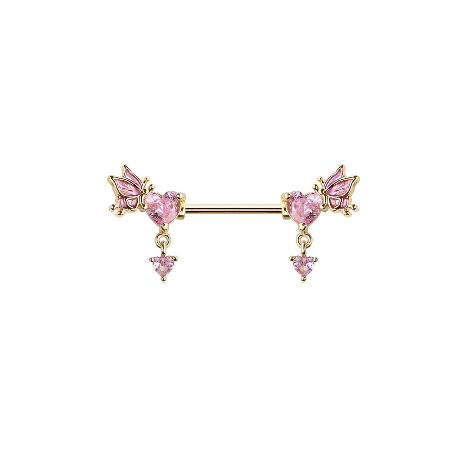 Heart Butterfly Nipple Ring