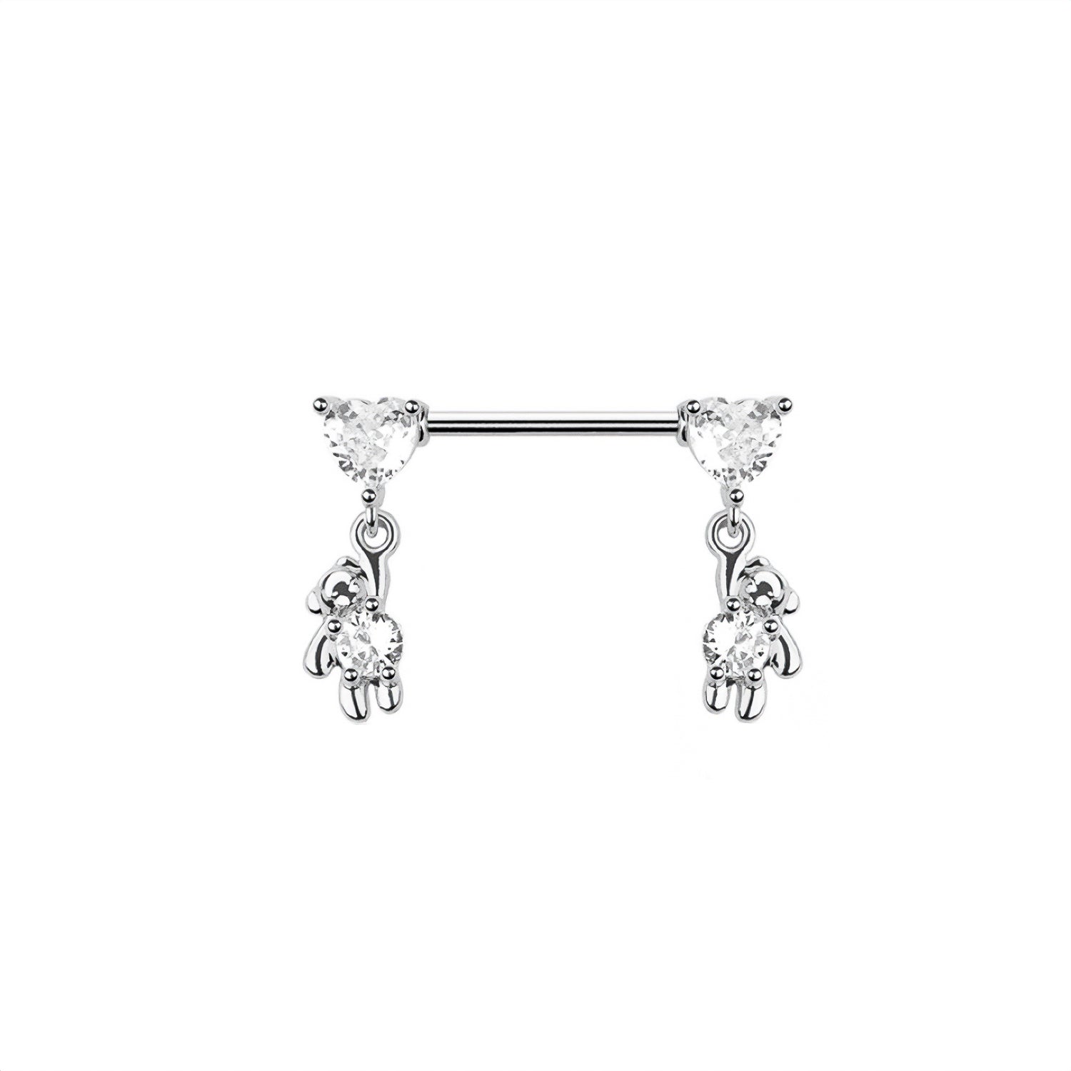 Teddy Bear Heart Nipple Ring