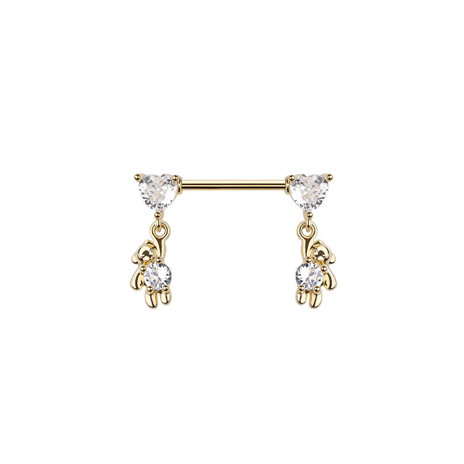 Teddy Bear Heart Nipple Ring