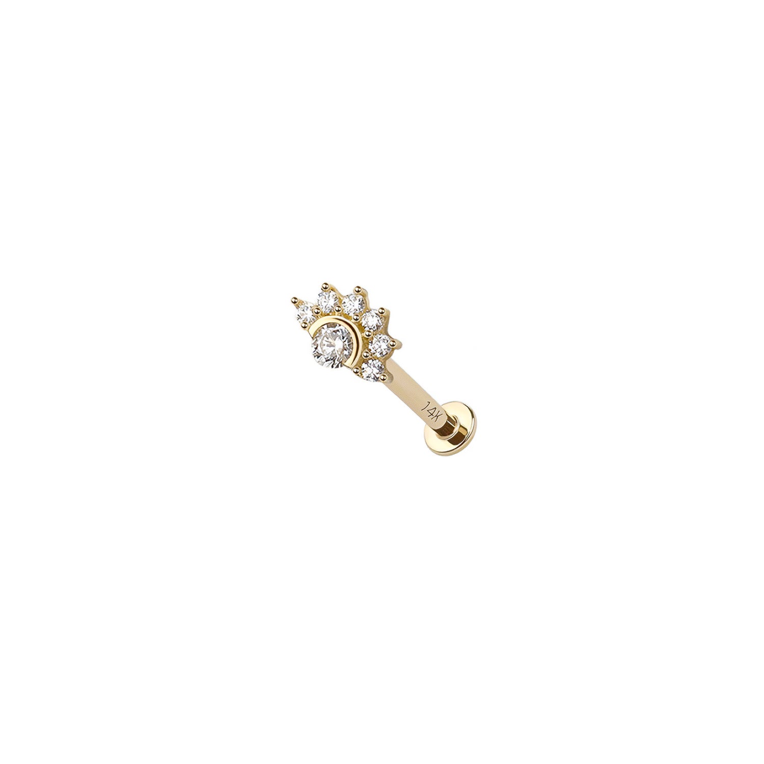 14K Micro Sun Threadless Labret