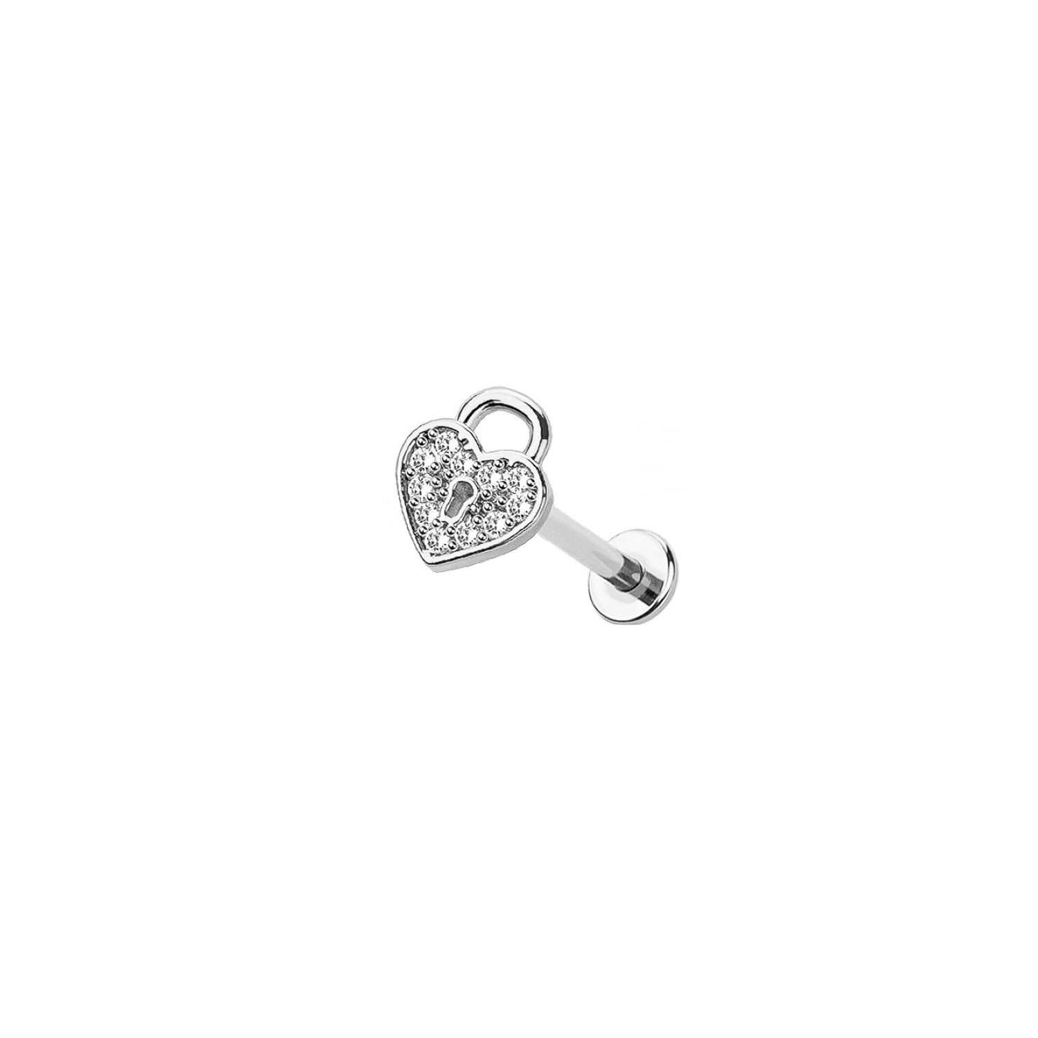 Micro Heart Lock Labret Earring