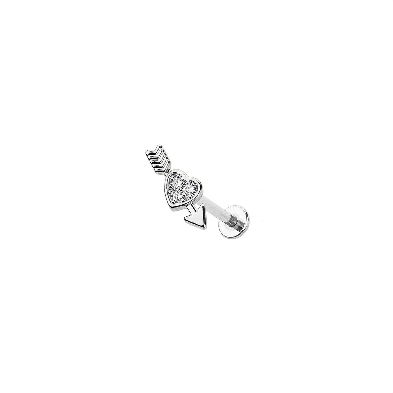 Micro Cupid Heart Labret Earring