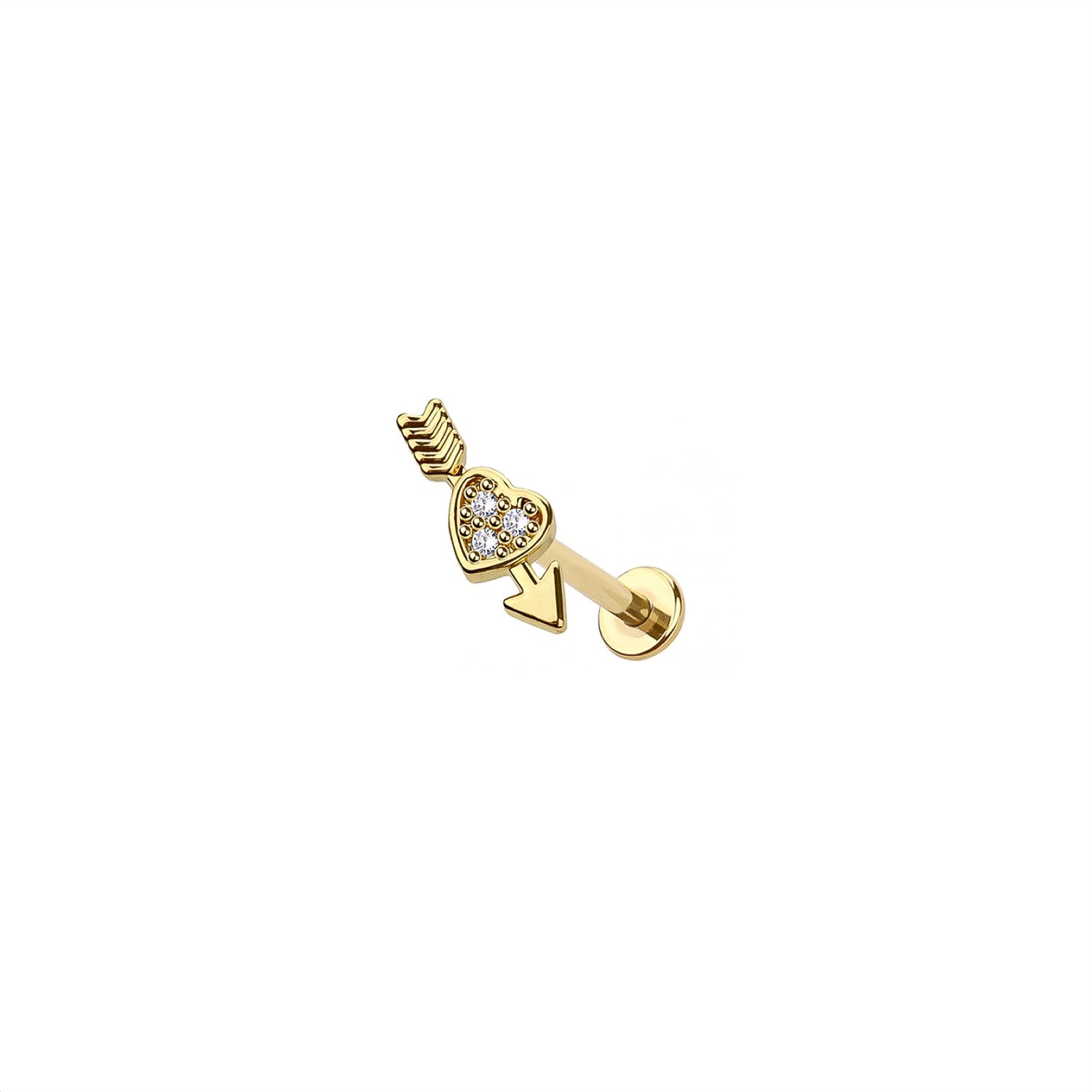 Micro Cupid Heart Labret Earring