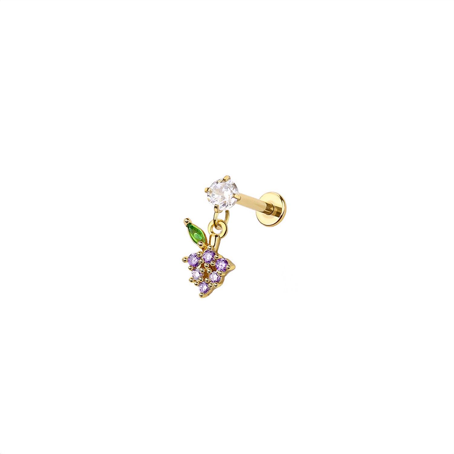 Micro Grape Labret Earring Stud