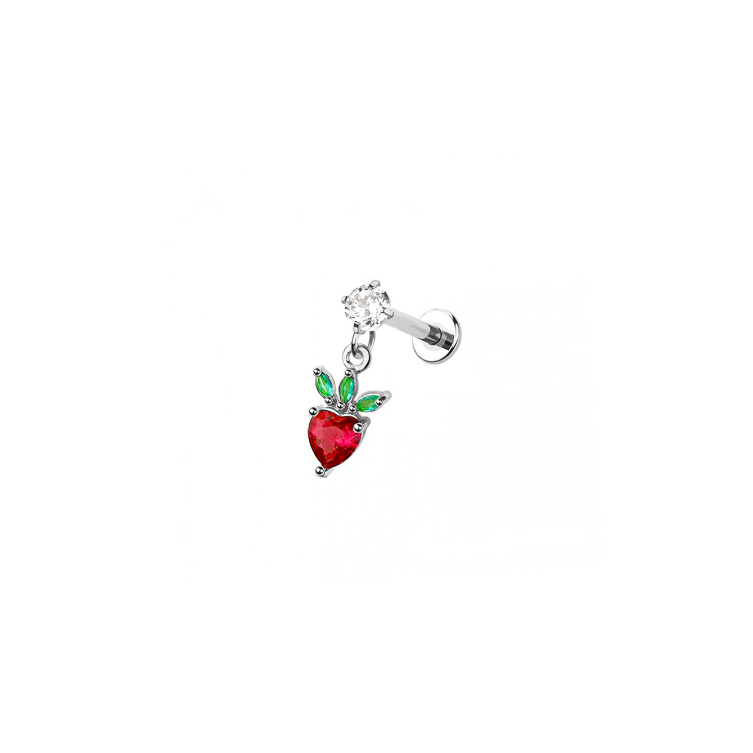Micro Strawberry Labret Earring Stud
