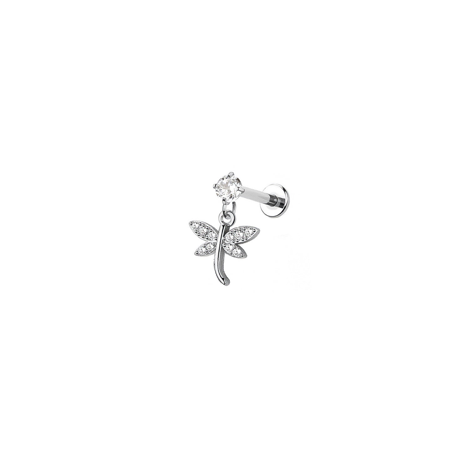 Dragonfly Threaded Labret Earring Stud