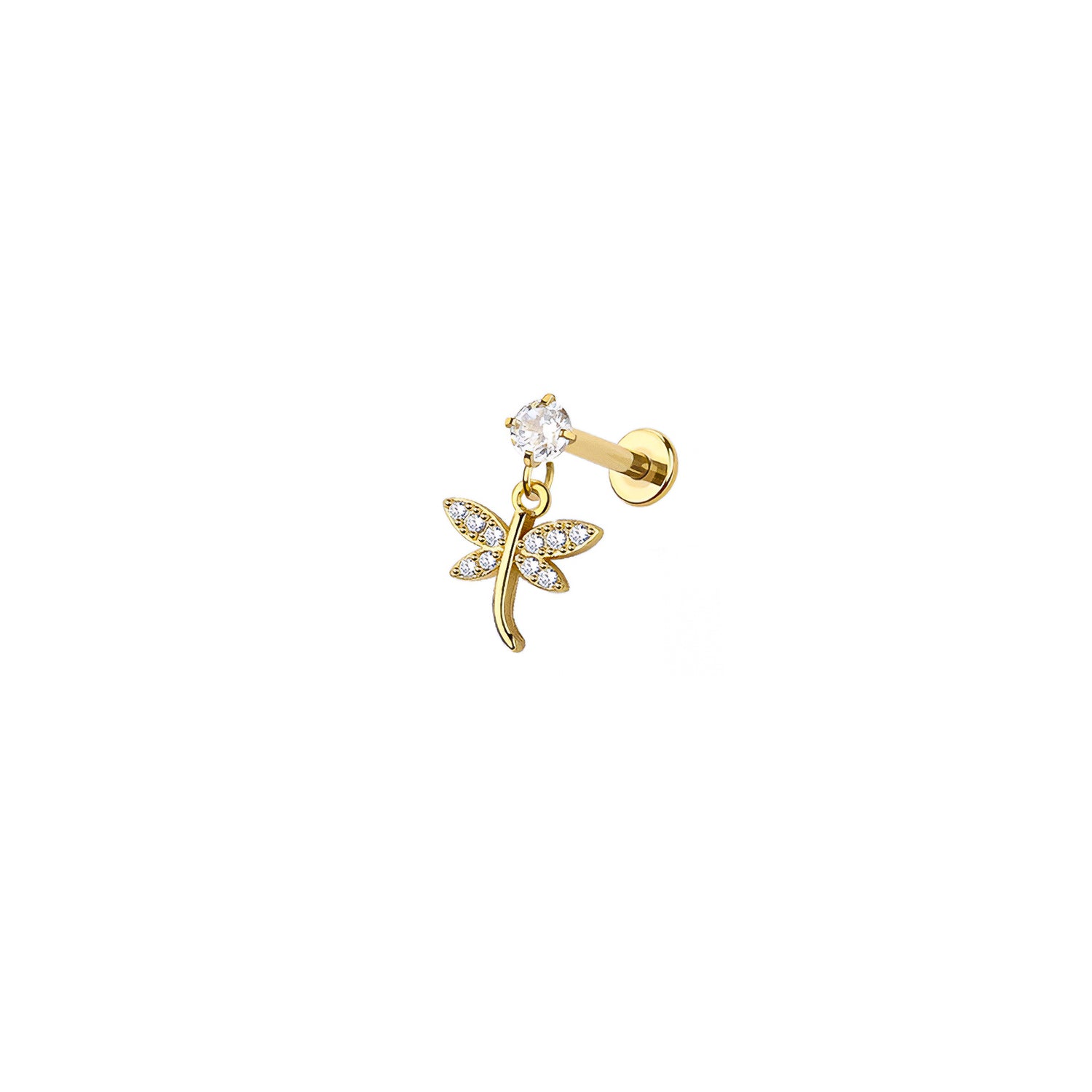 Dragonfly Threaded Labret Earring Stud