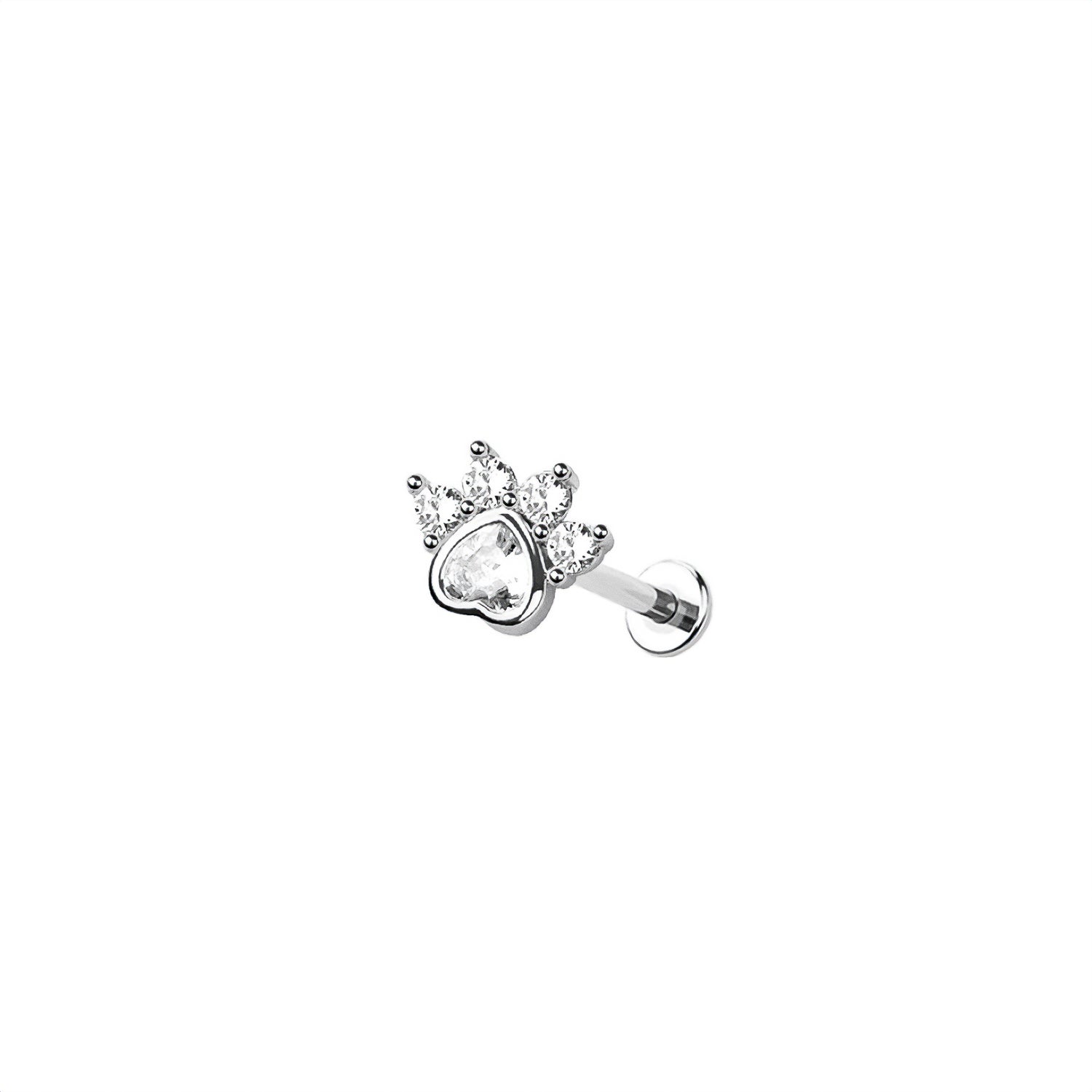 Micro Paw Heart Threadless Labret