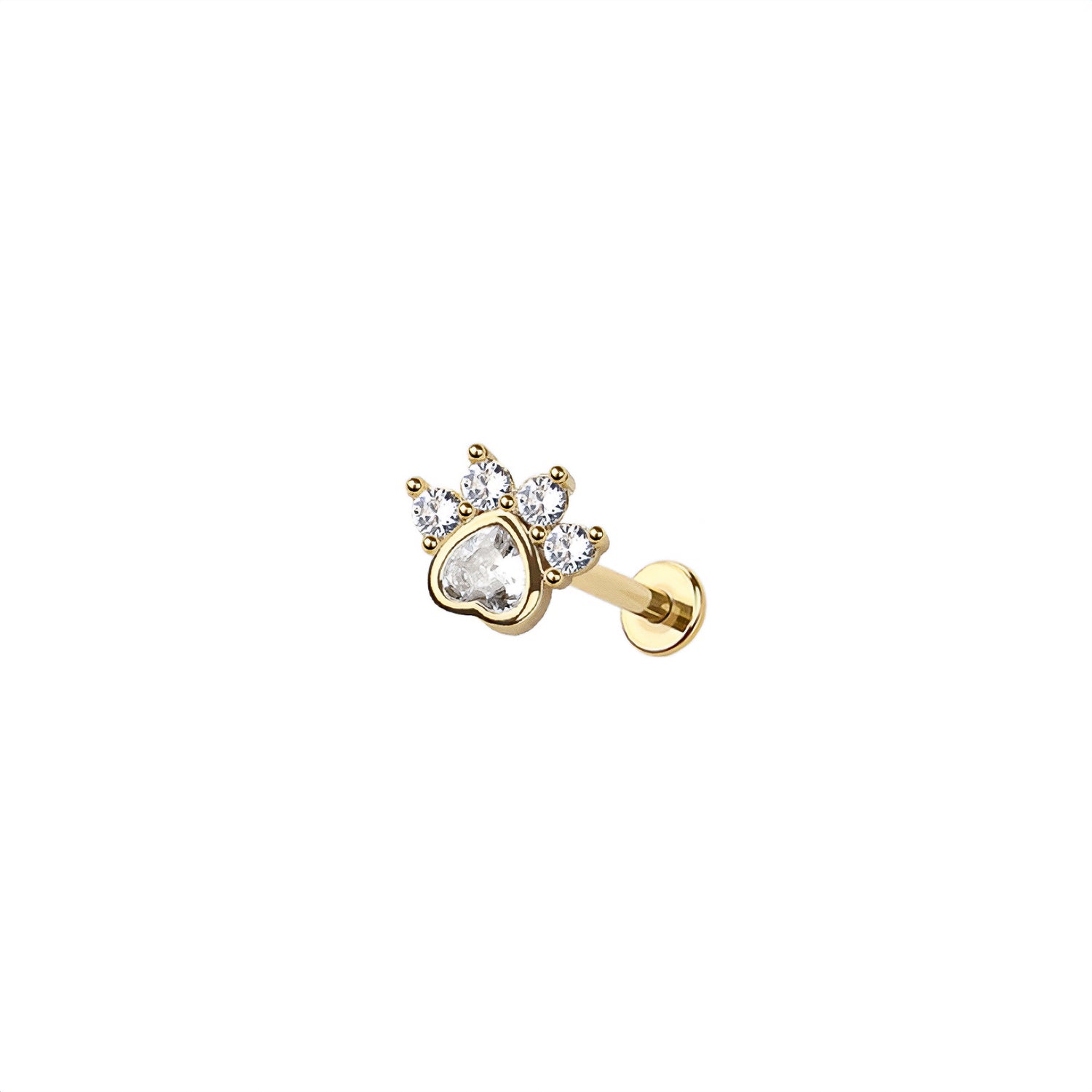 Micro Paw Heart Threadless Labret