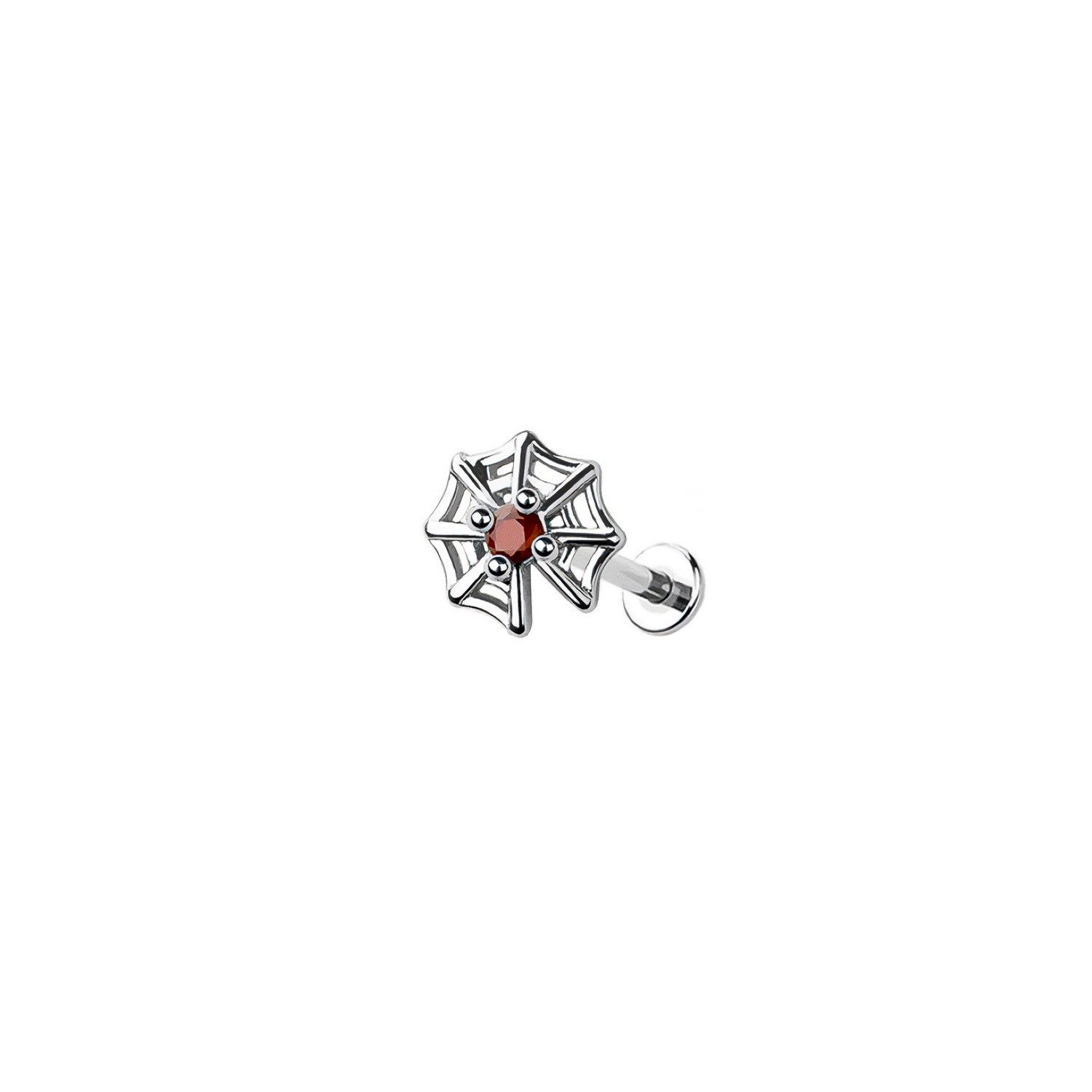 Micro Spider Web Threadless Labret Earring