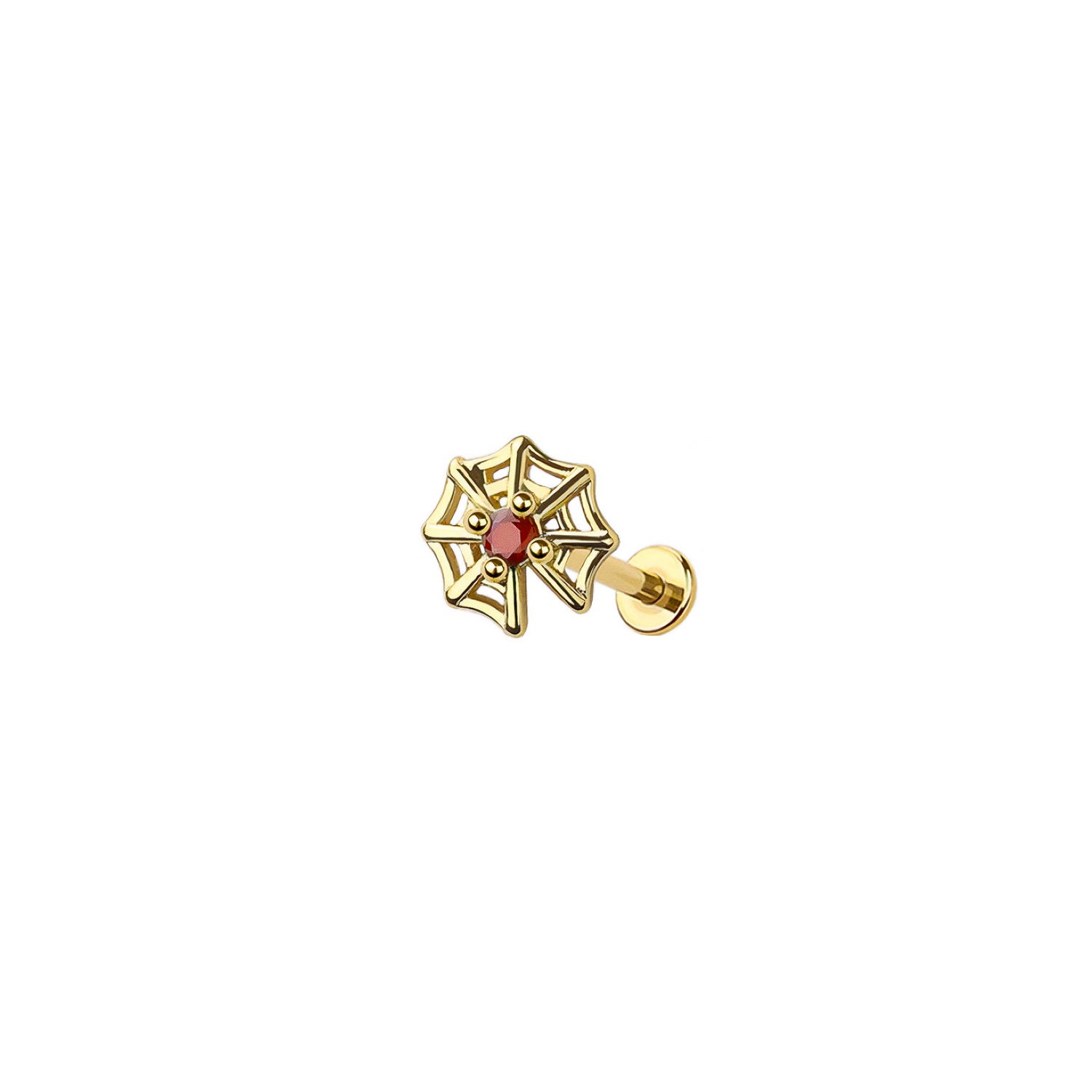 Micro Spider Web Threadless Labret Earring