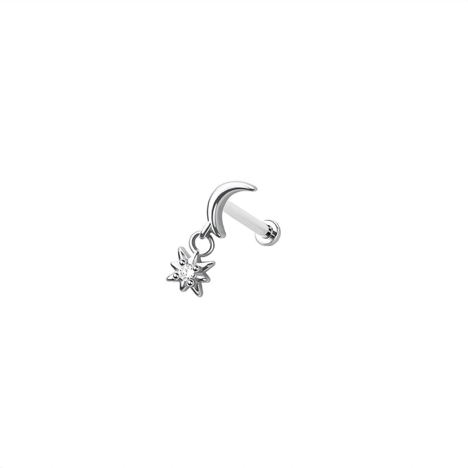 Micro Moon Star Threadless Labret