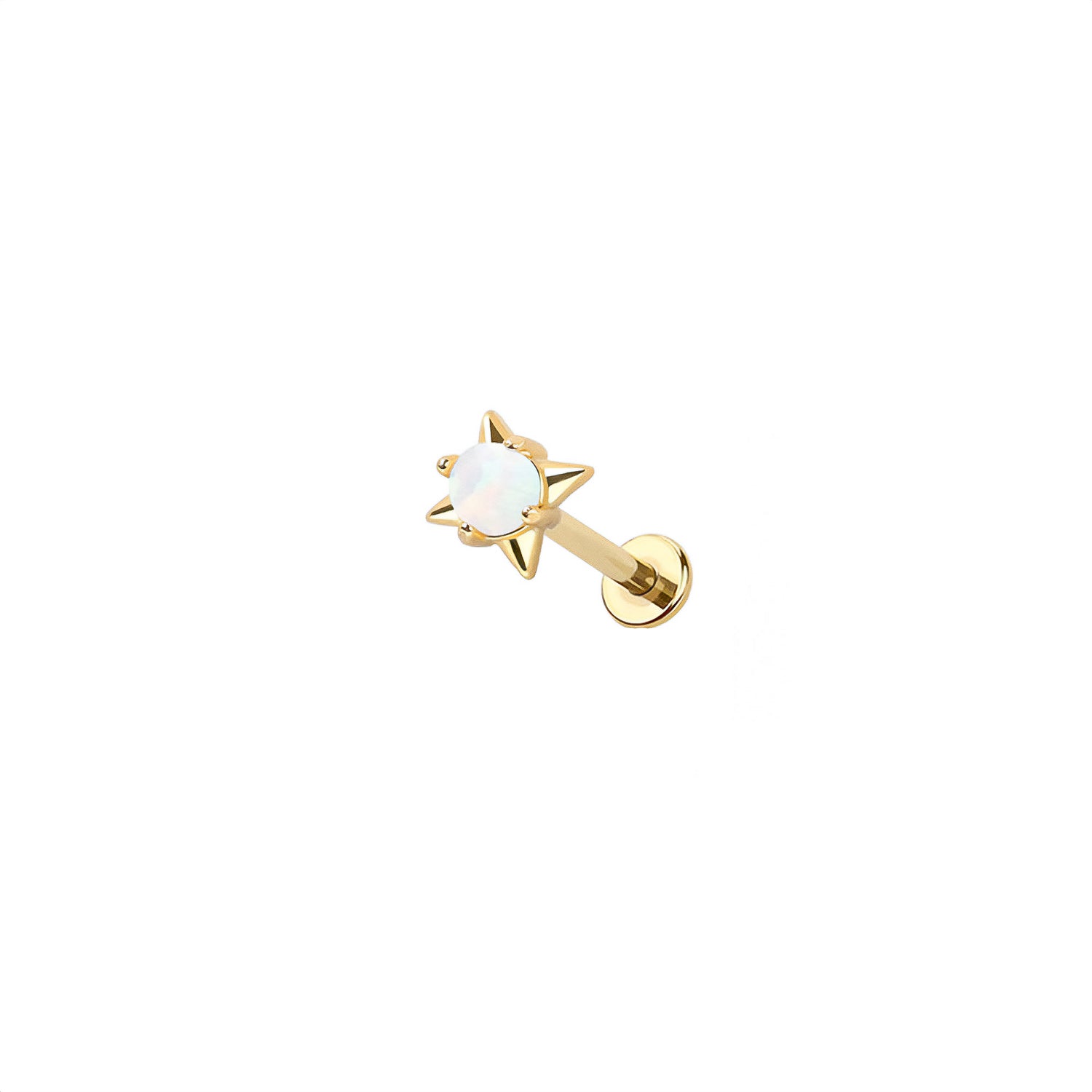 Opal Star Threadless Labret