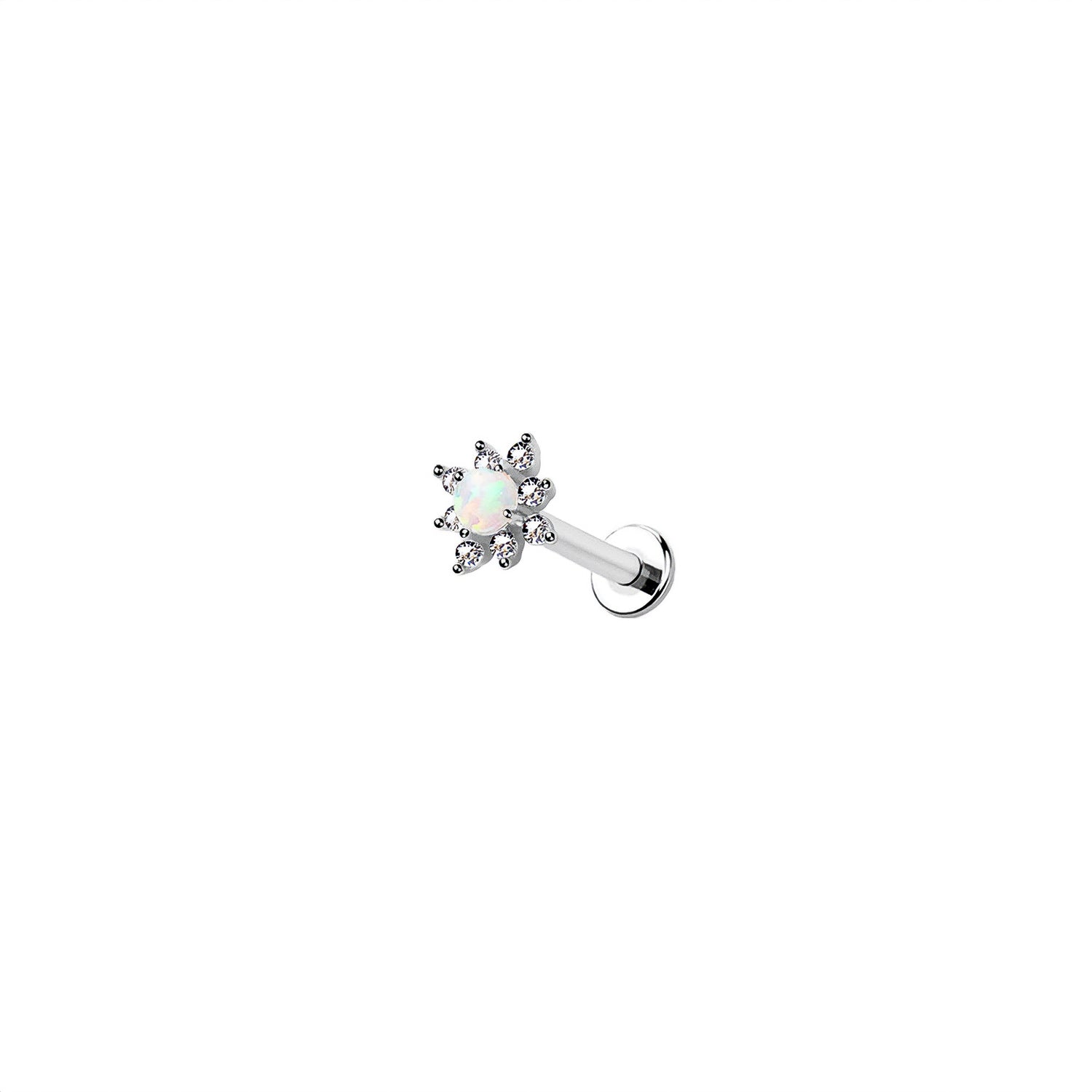 Opal Starburst Threadless Labret