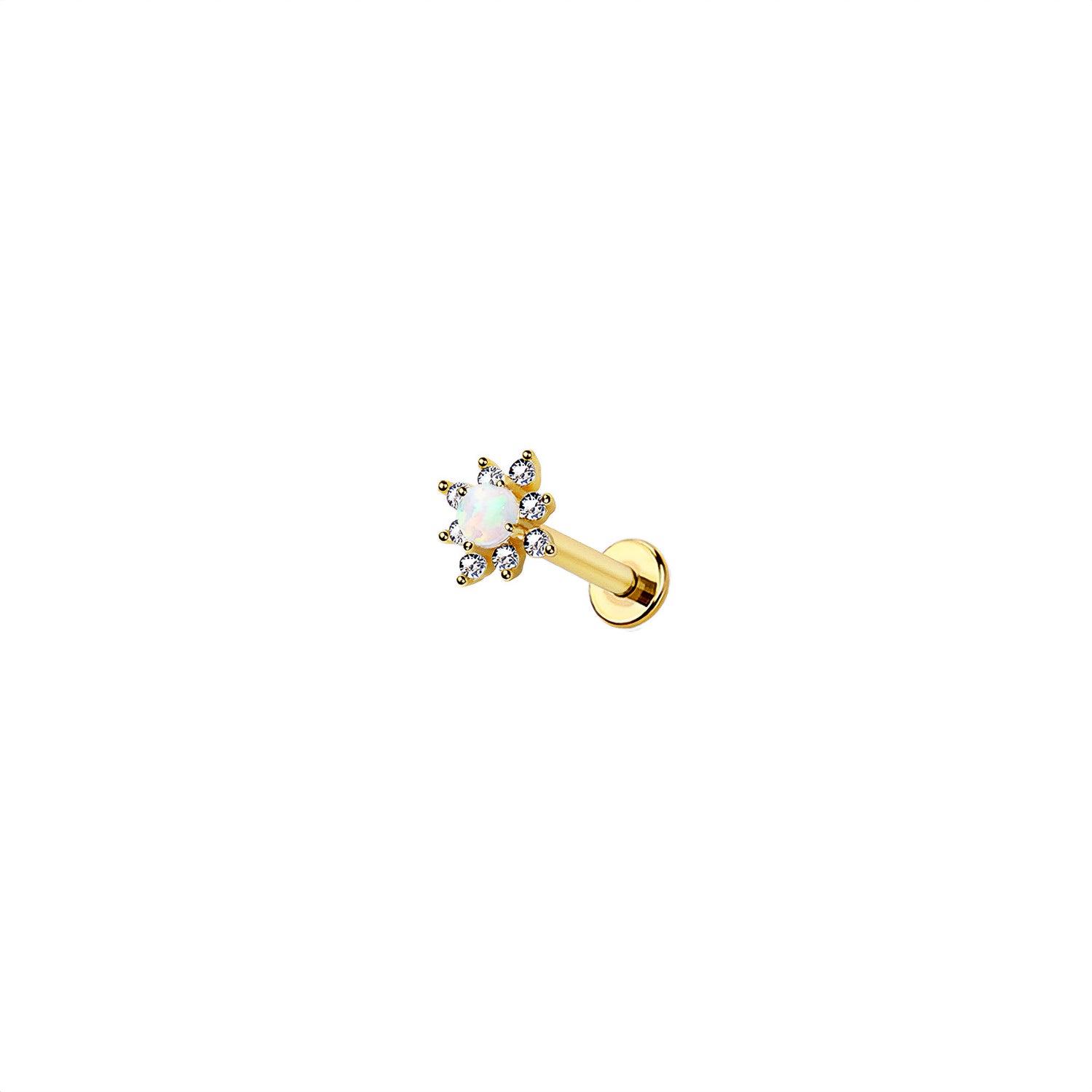 Opal Starburst Threadless Labret