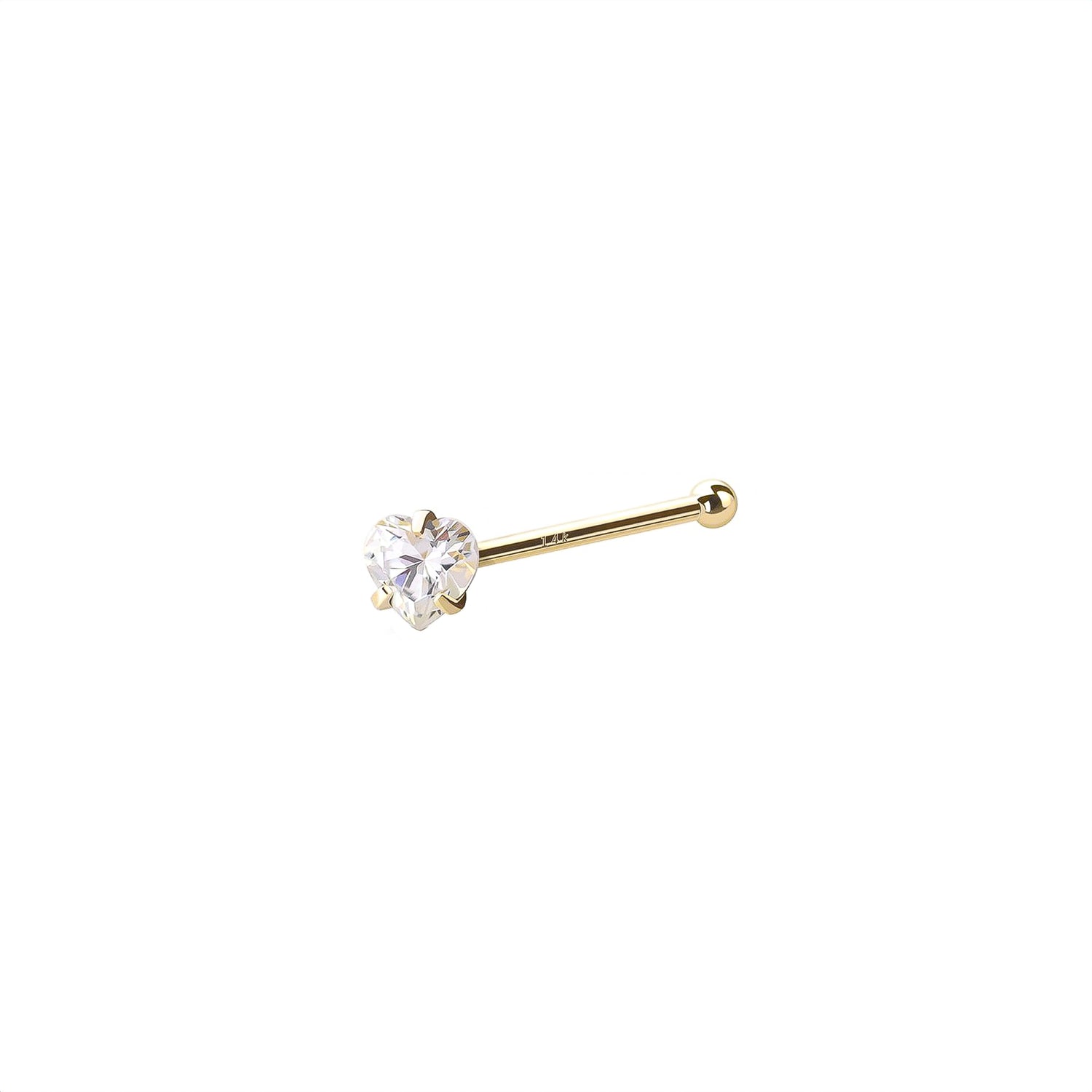 14K Heart Nose Bone
