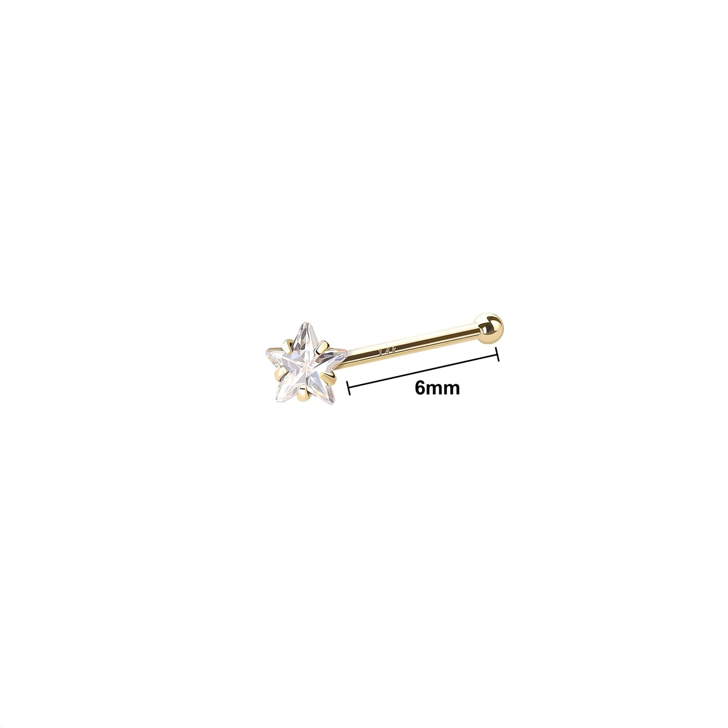 14K Star Nose Bone